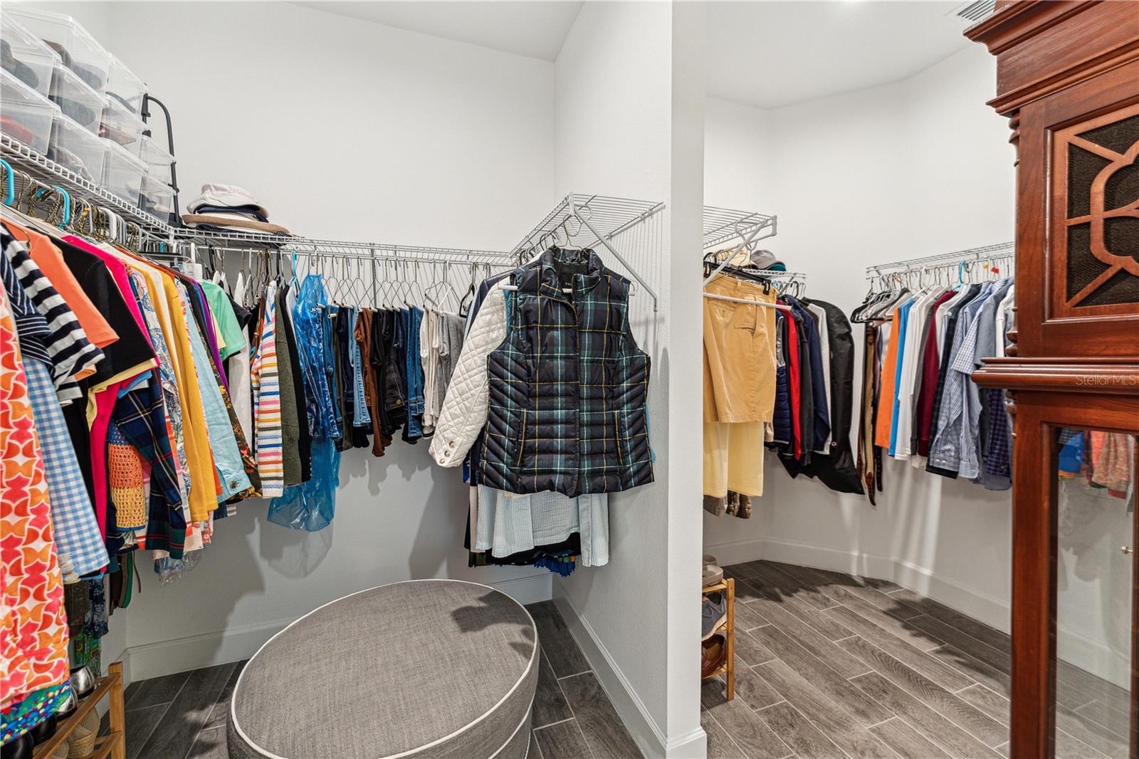 Primary walk-in closets, his and hers