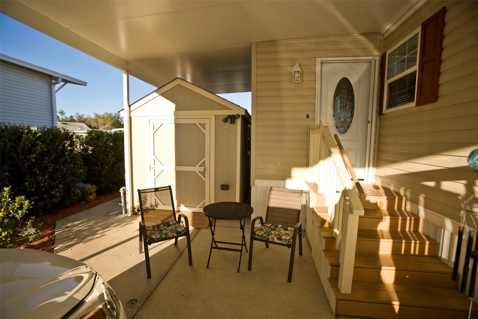 Carport, Shed & Entrance to home