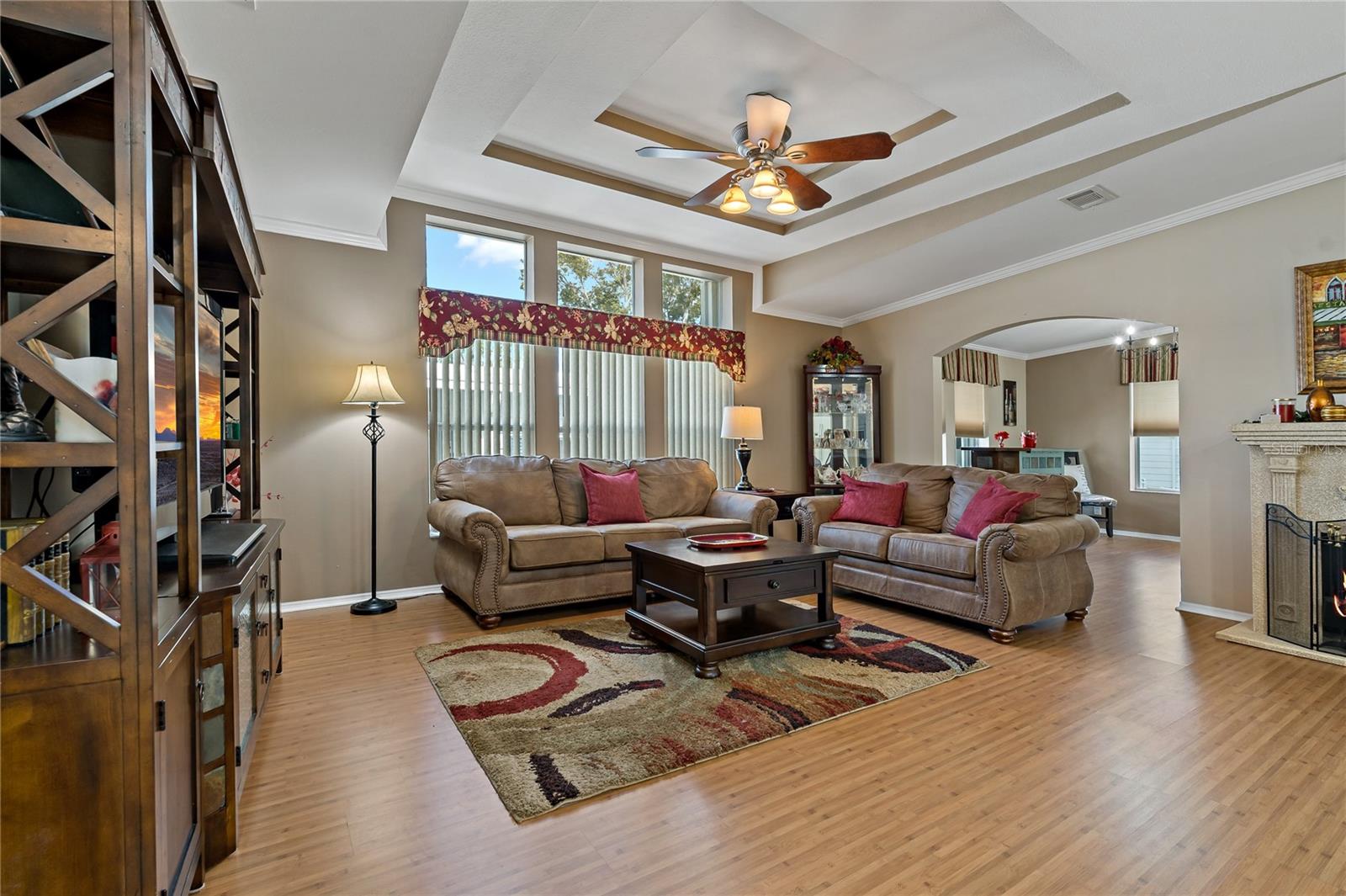 TRAY CEILINGS IN THE LIVING ROOM