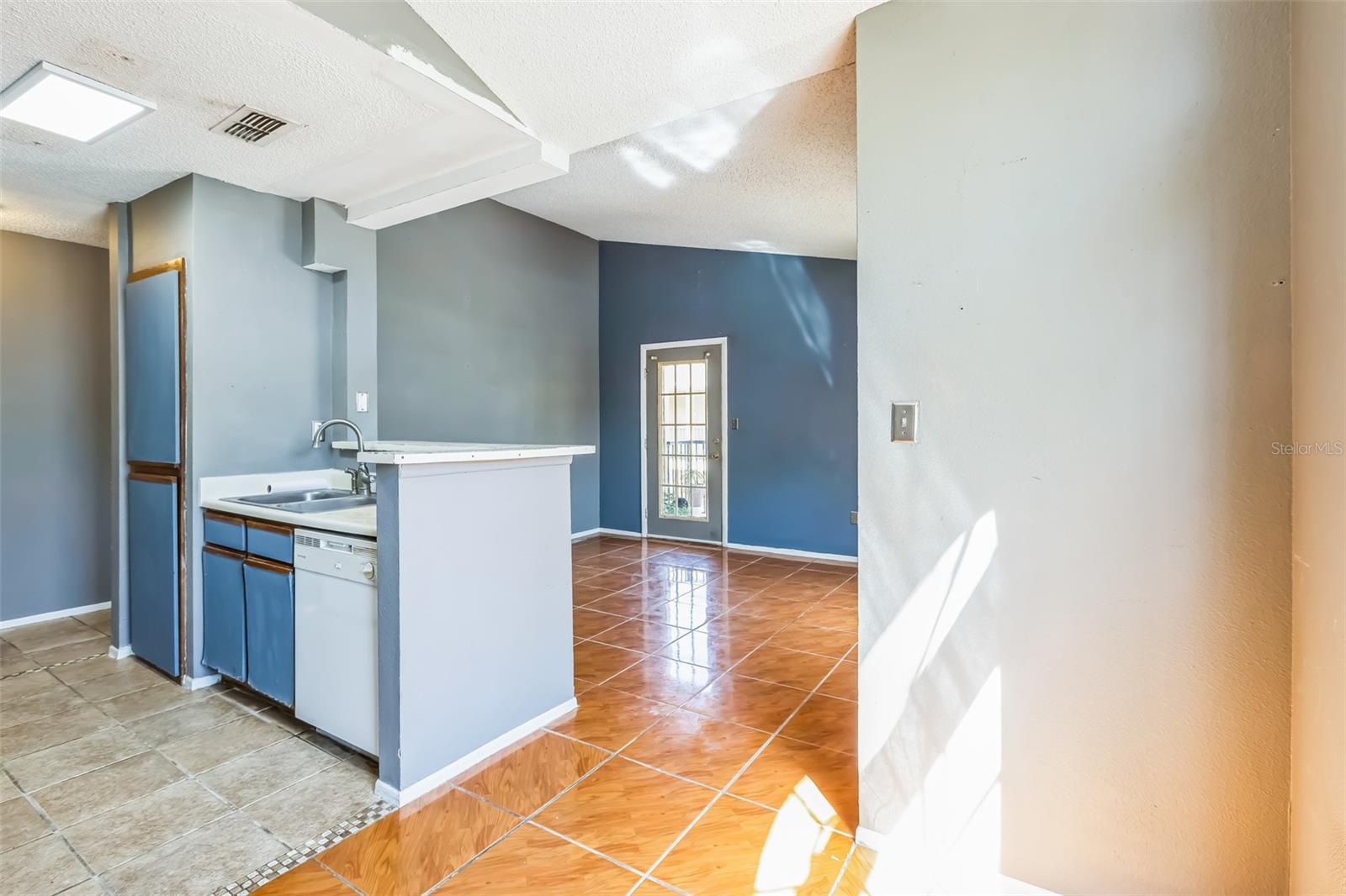 Dining nook overlooking living/kitchen