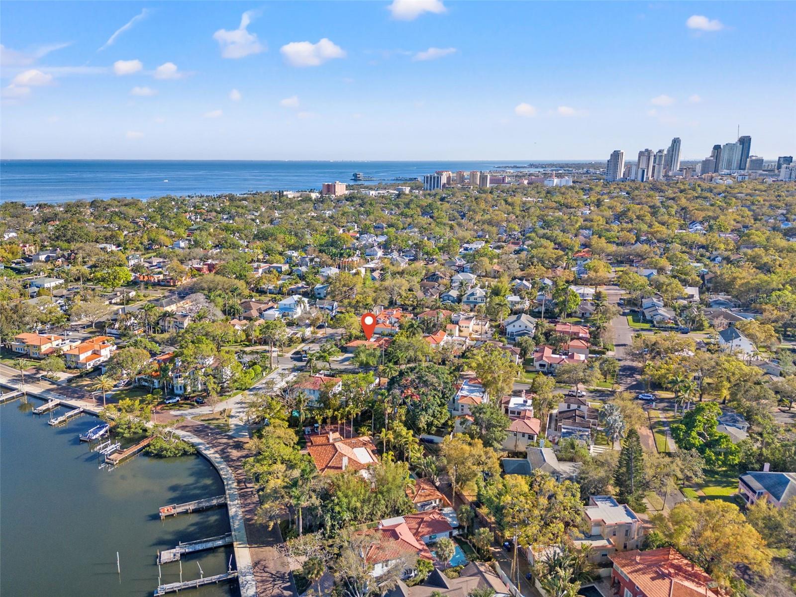 Aerial view of Coffee Pot Bayou