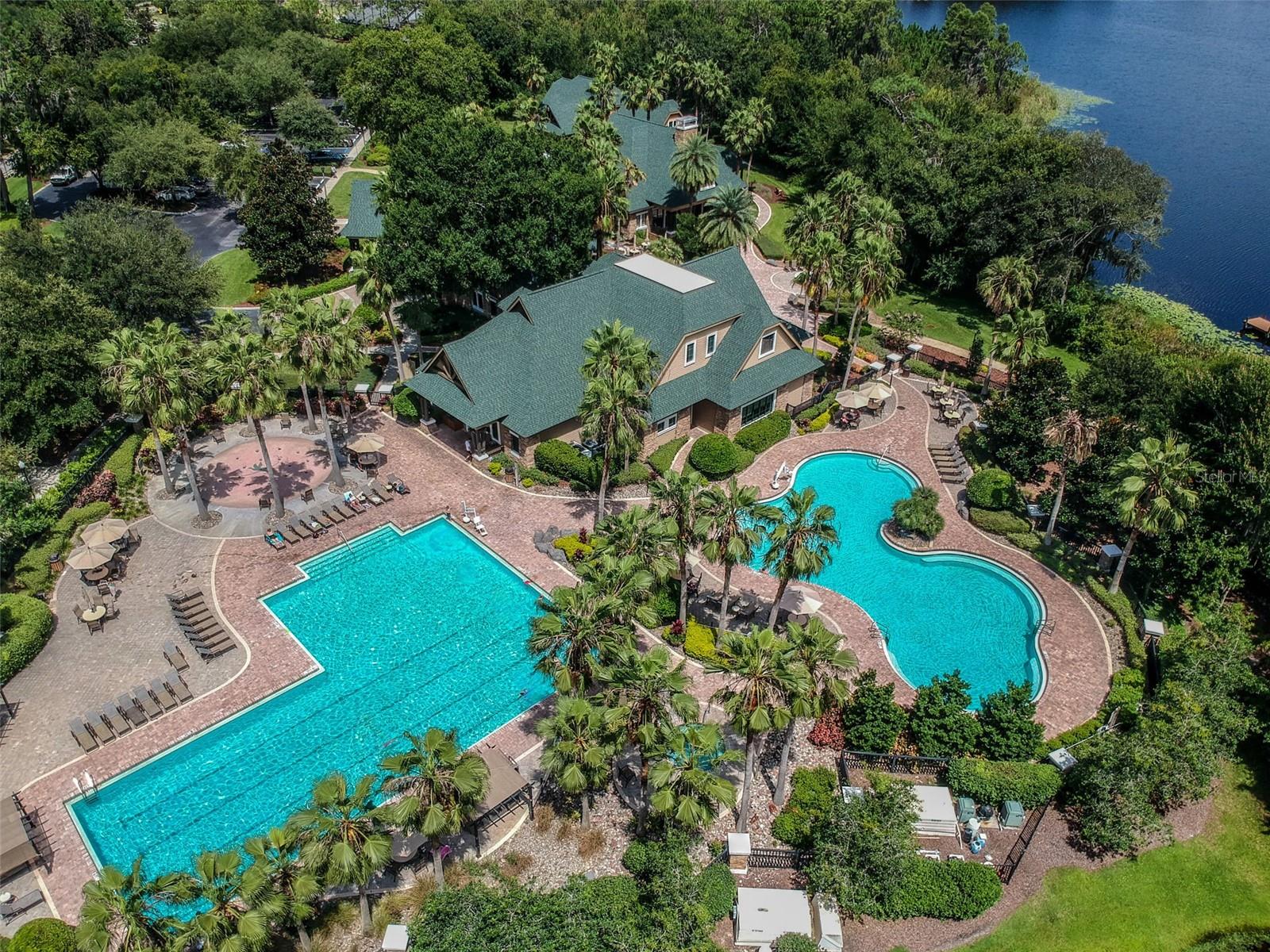 Aerial View of Pools