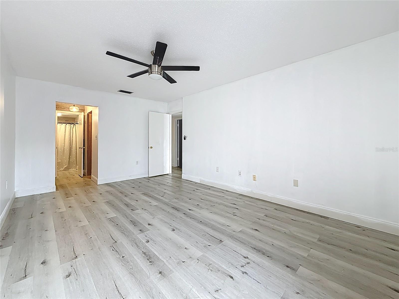 Primary bedroom, now the entrance from the hall is visible.