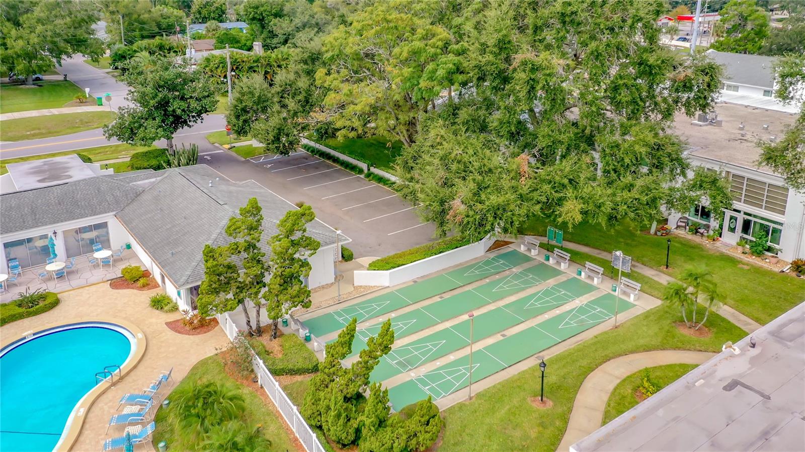 Shuffleboard courts.