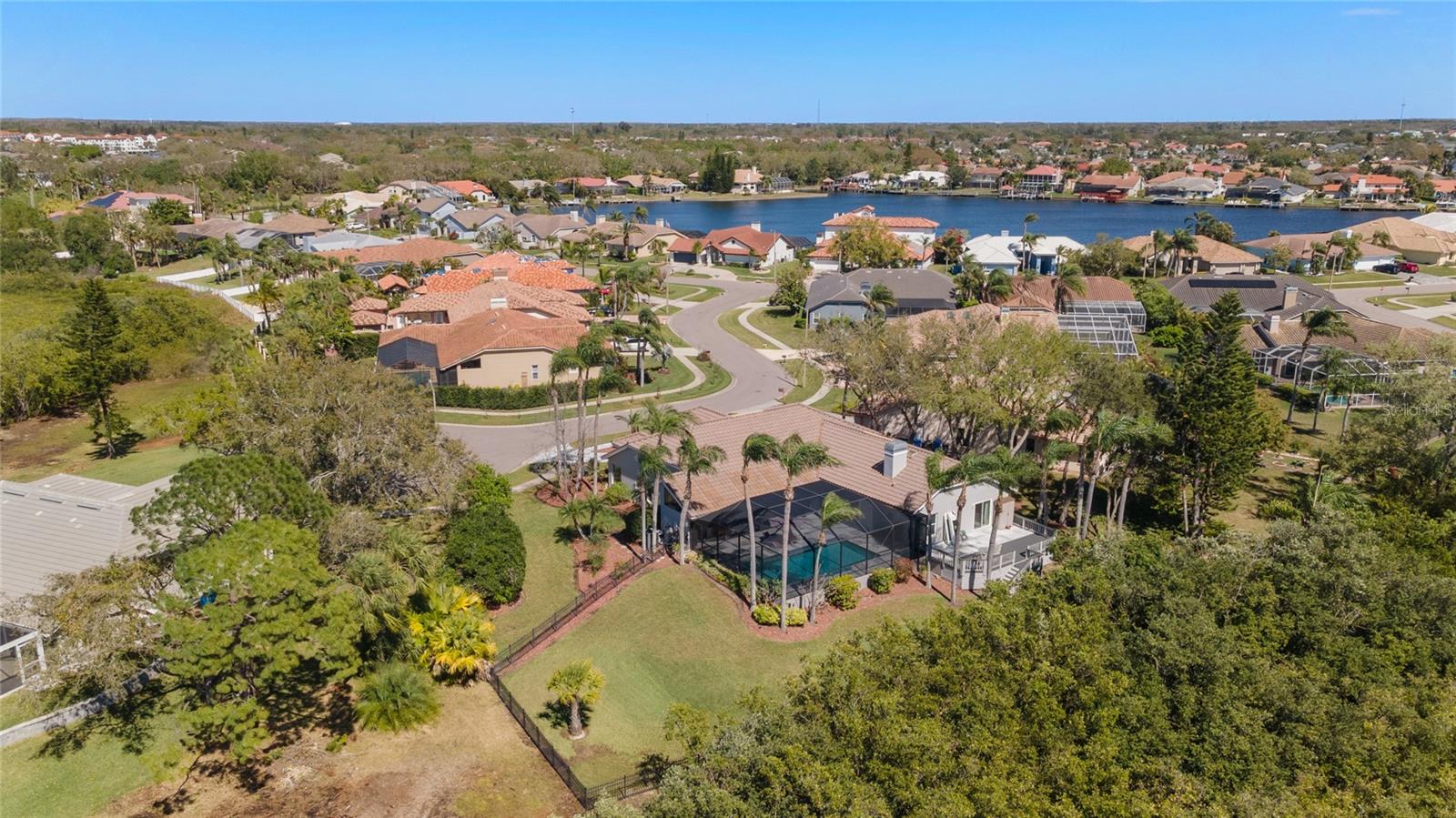 aerial view of backyard