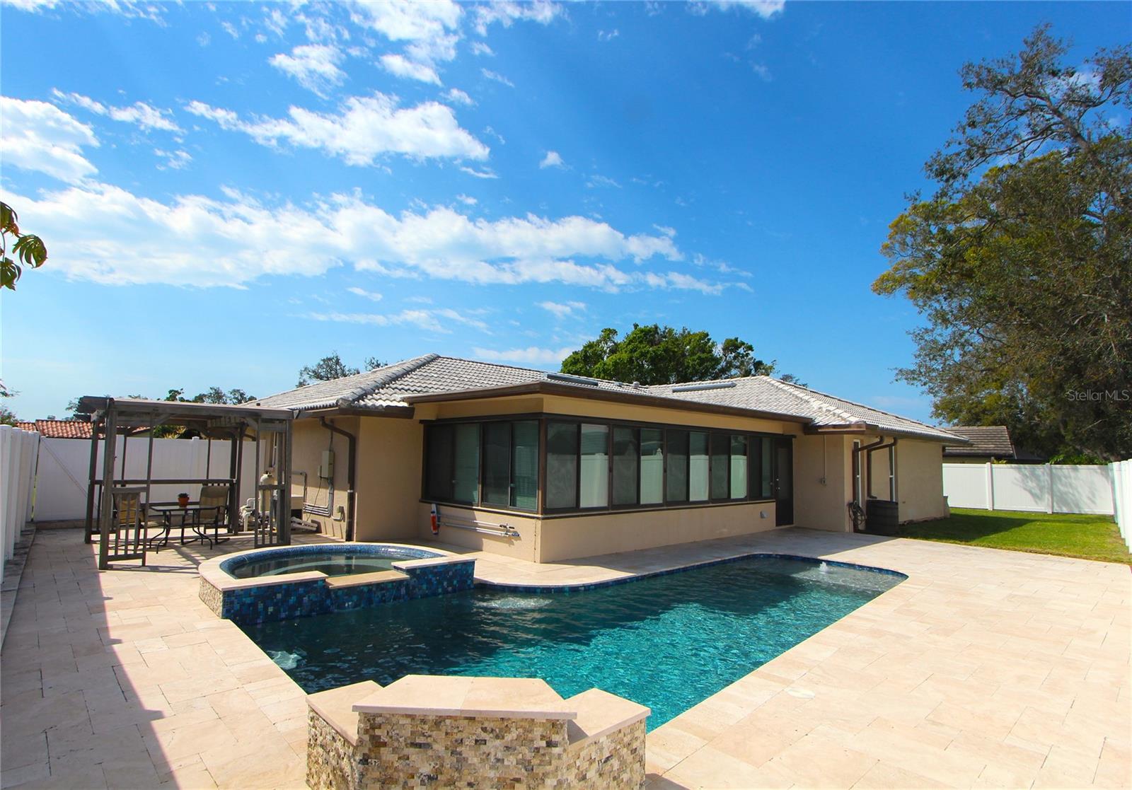 Heated Saltwater Pool with Spill-over Jacuzzi