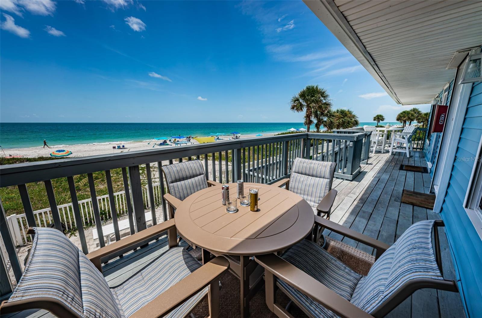 .. 19' x 7'  Beach Front Porch Looking West / North West.. Long Range Views of Indian Rocks Beach.. Old Florida - Sitting on the Gulf front Porch - Lifestyle ...