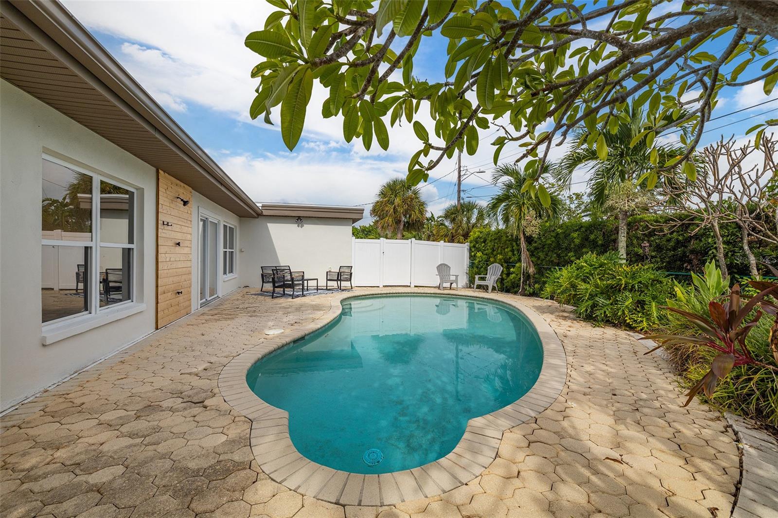 Pool with outdoor shower