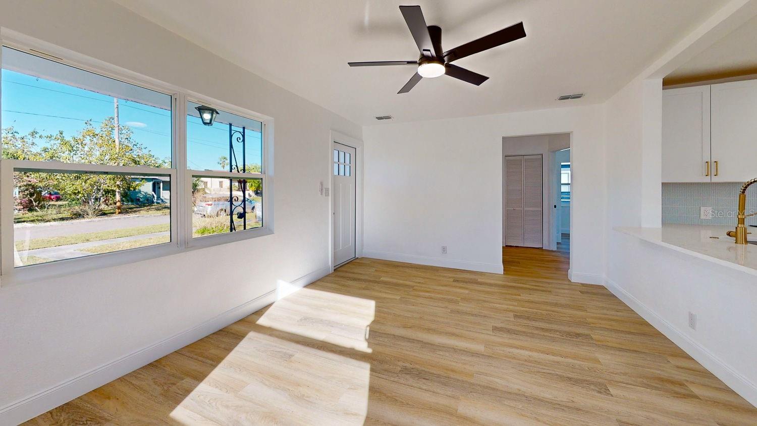 Front door & living room