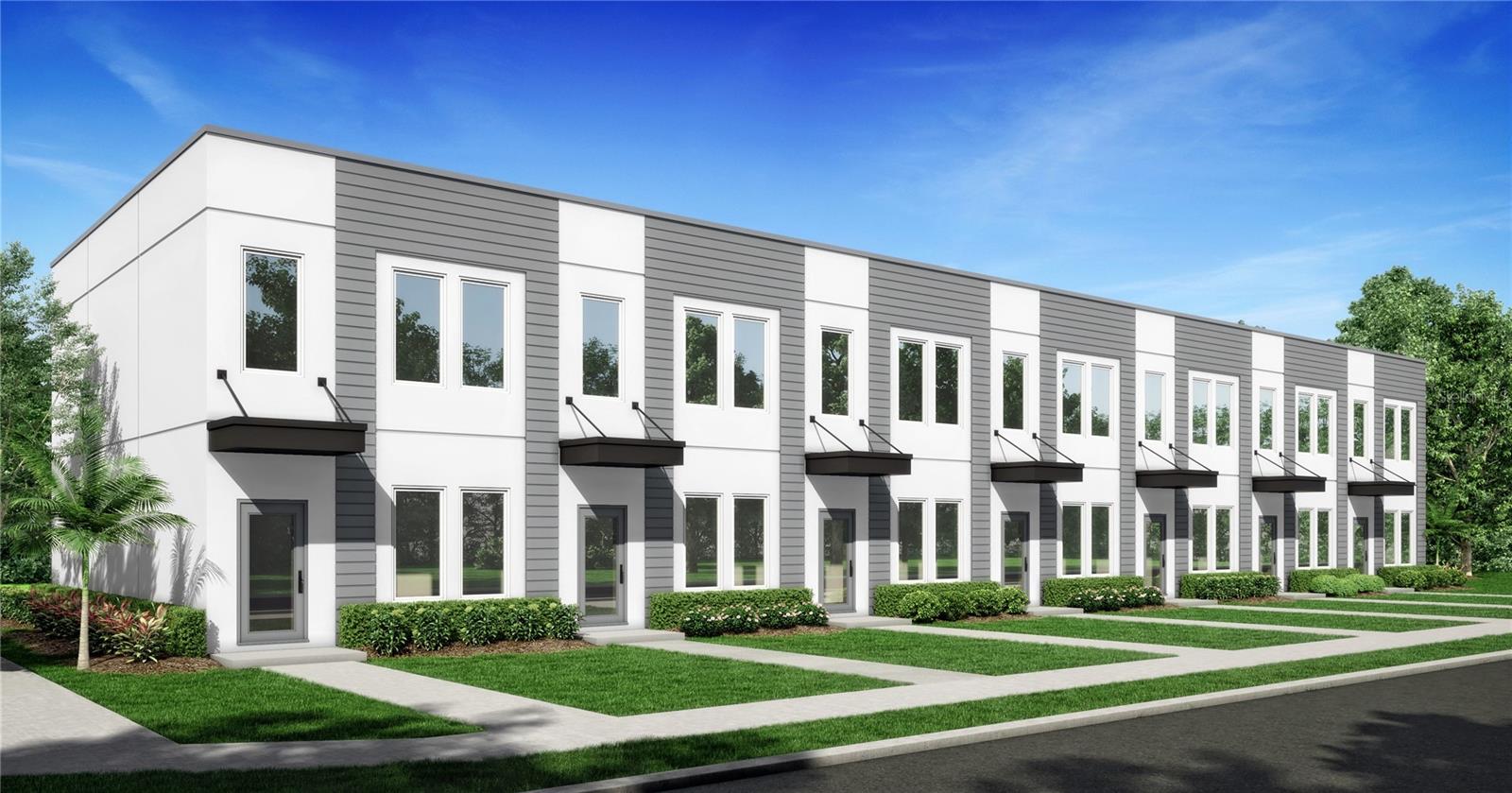 Architecture rendering of the exterior 7 unit complex.