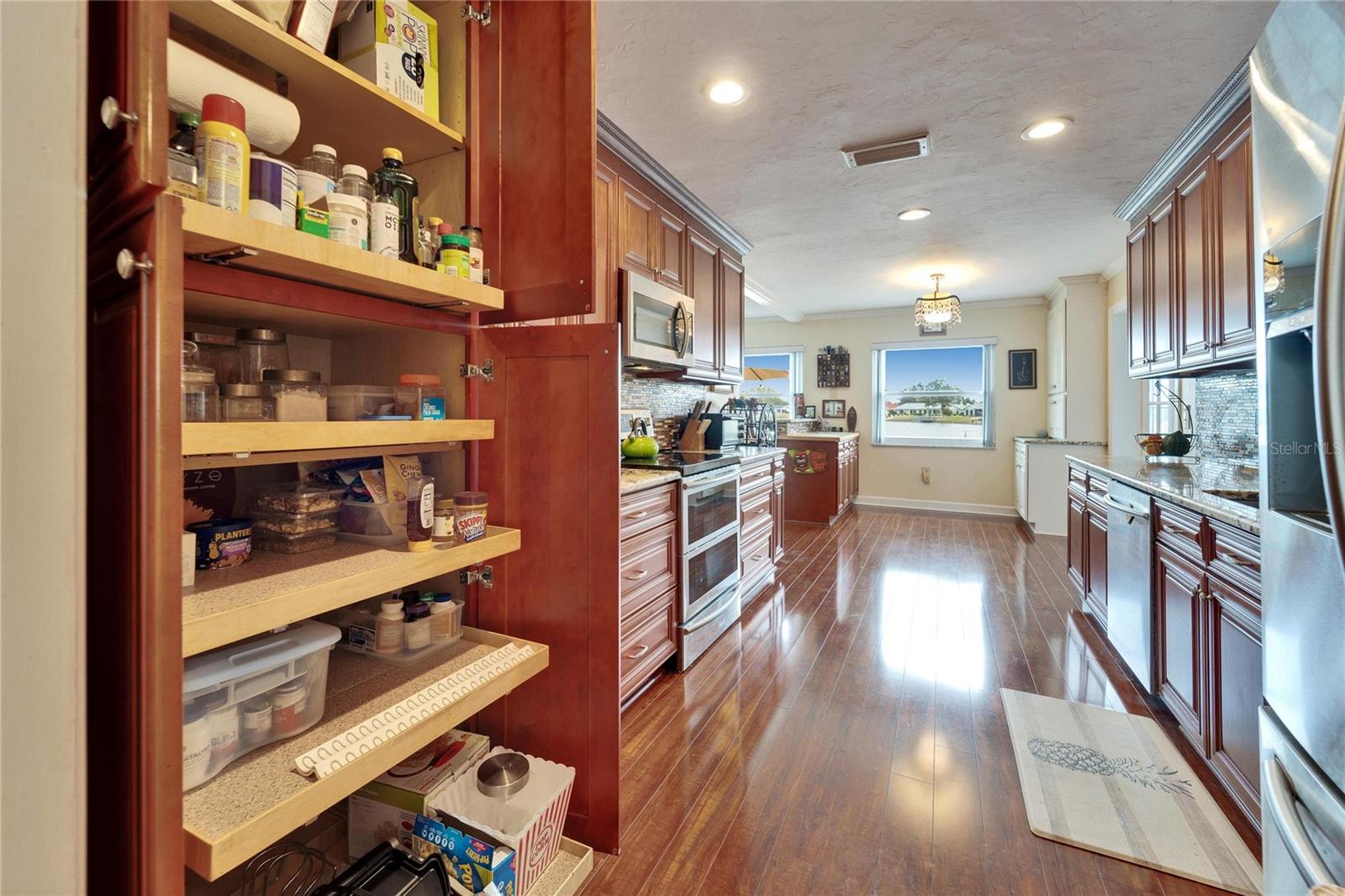 Pantry with slide out shelves