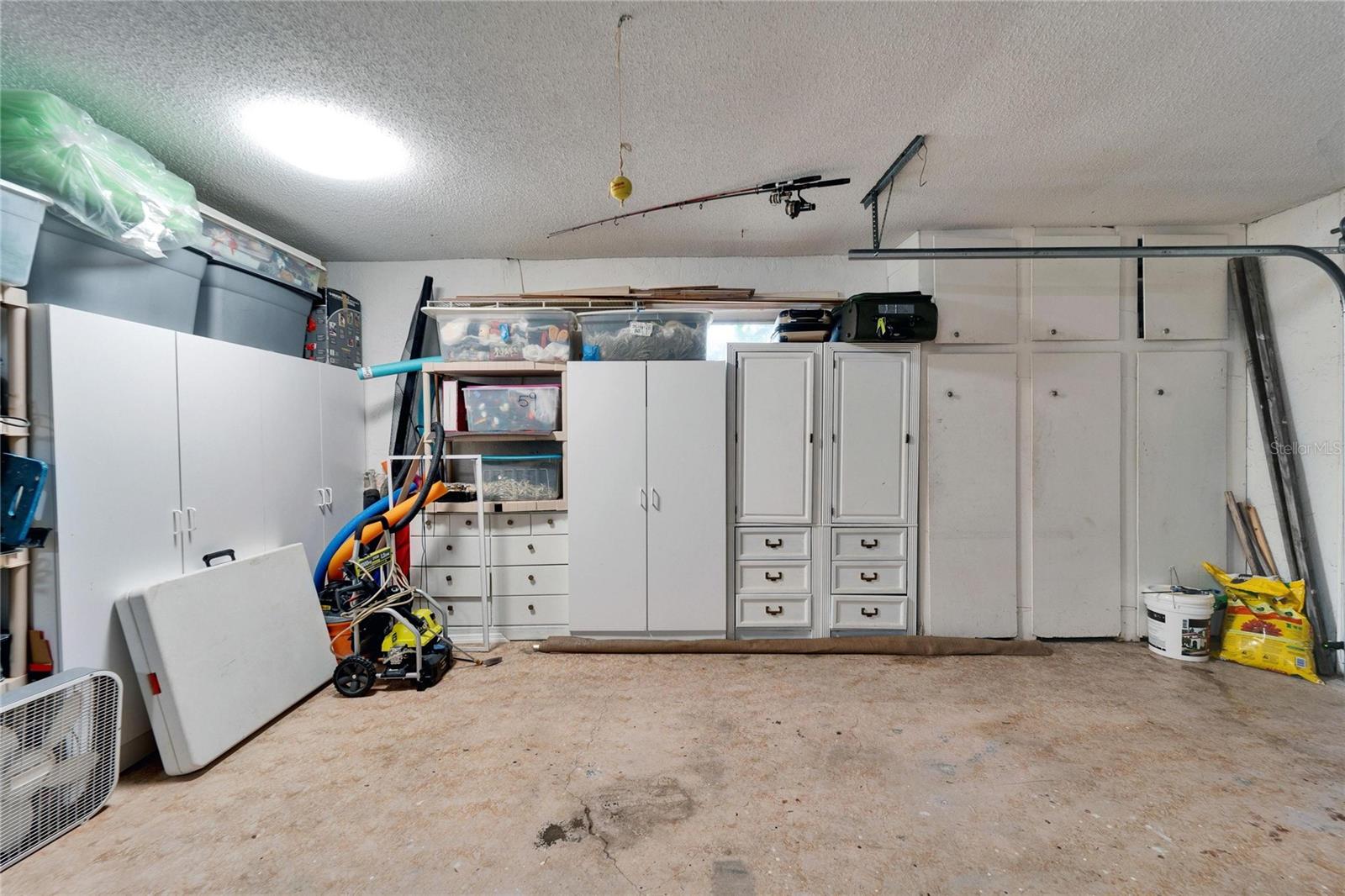 Oversized garage has plenty of built-in storage