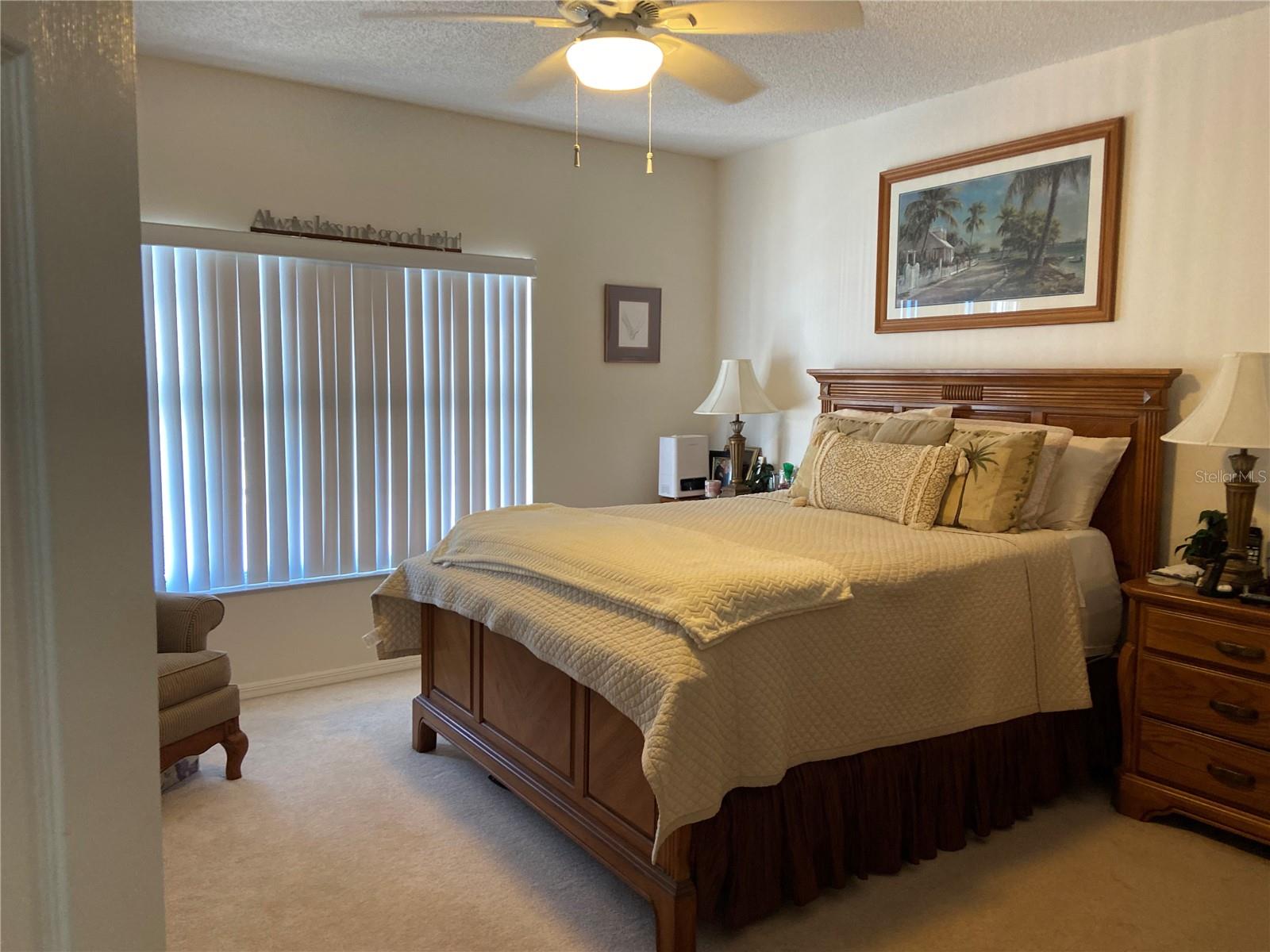 Primary Bedroom with pond view