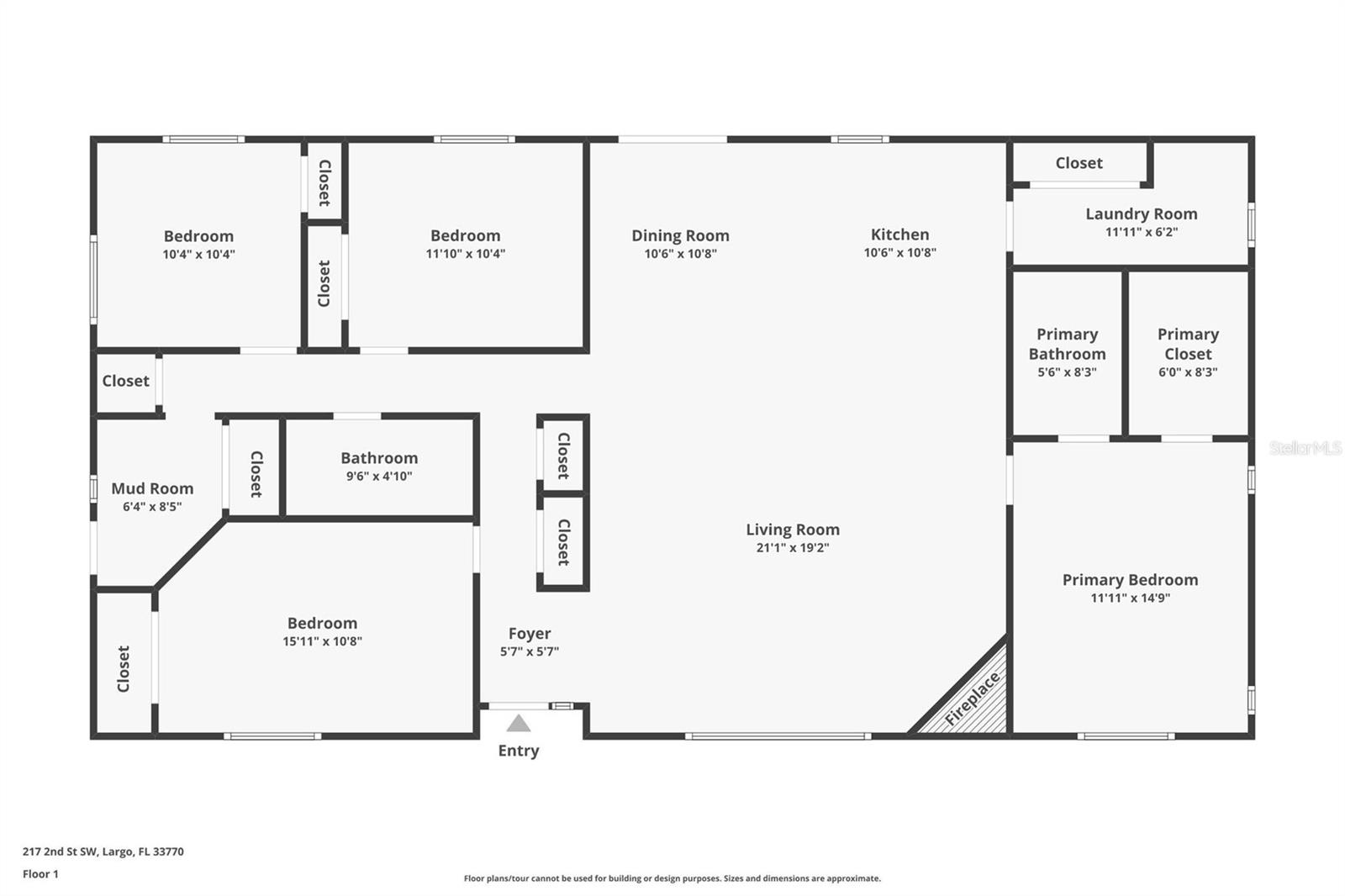 Floor plan shows ideal open split plan layout.