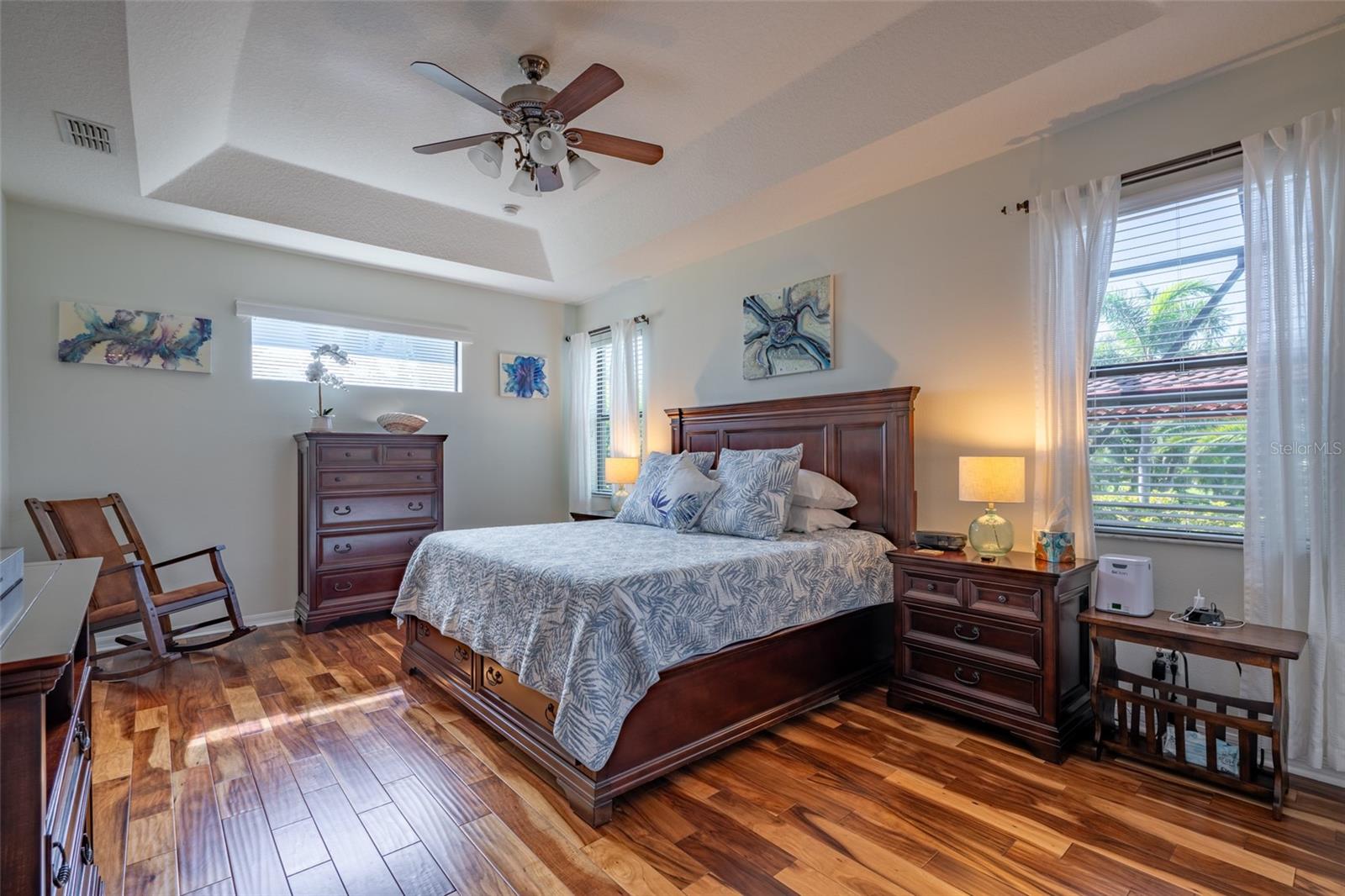 PRIMARY BEDROOM WITH COFFERED CEILING