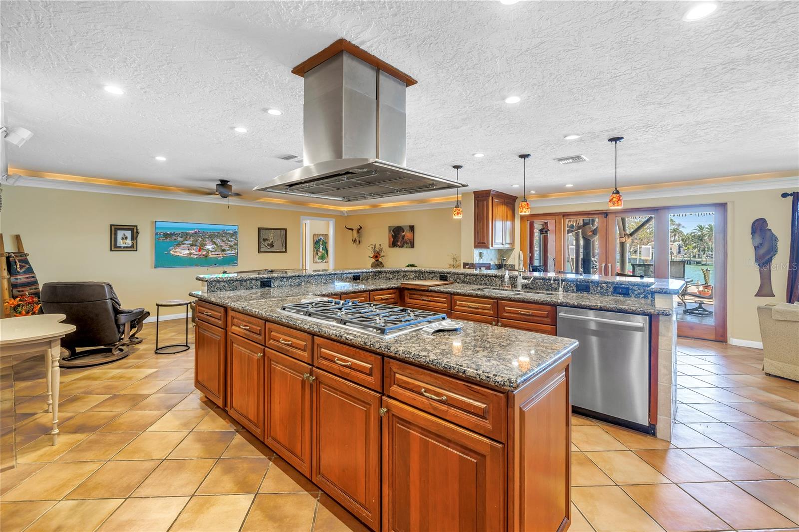 Custom kitchen was built to entertain.