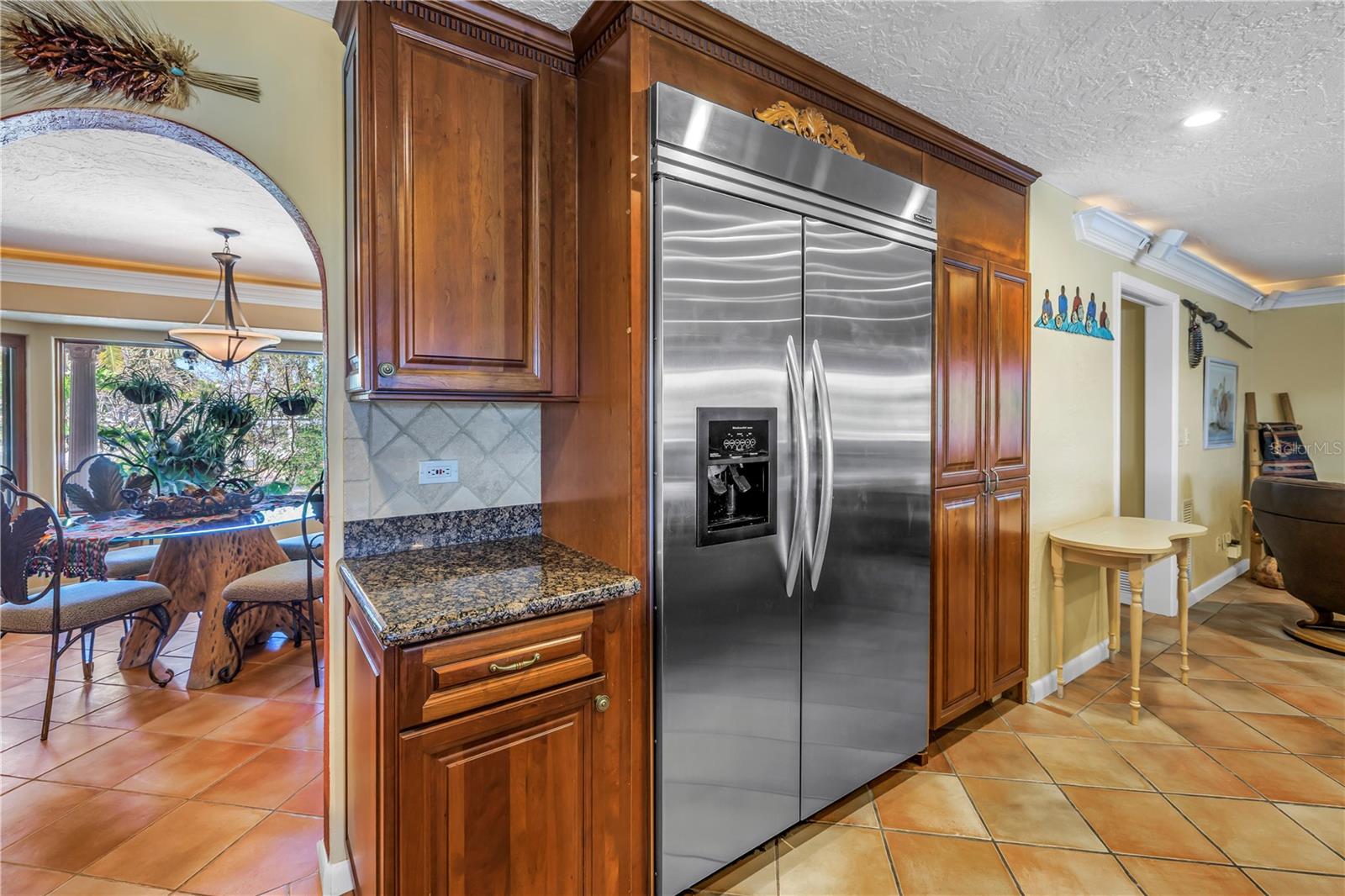 High end stainless steel appliances.