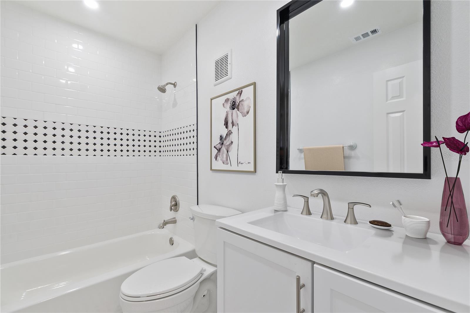 Virtually staged bathroom