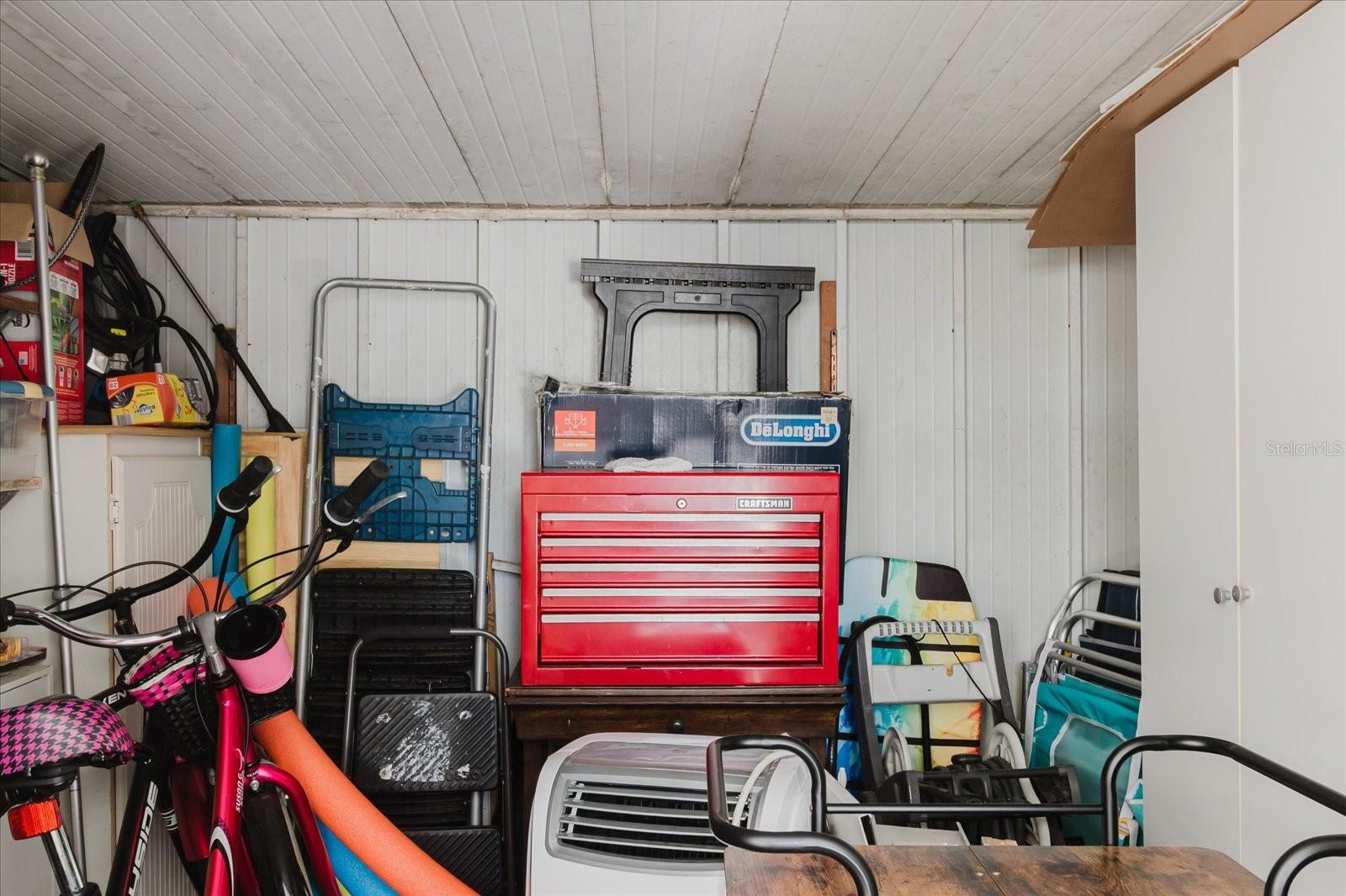 Inside of Storage Shed. Personal Belongings Do NOT Stay