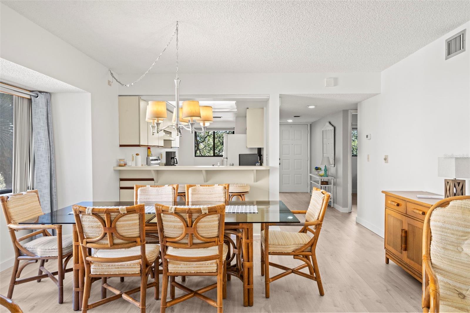 Dining room looking towards kitchen and foyer