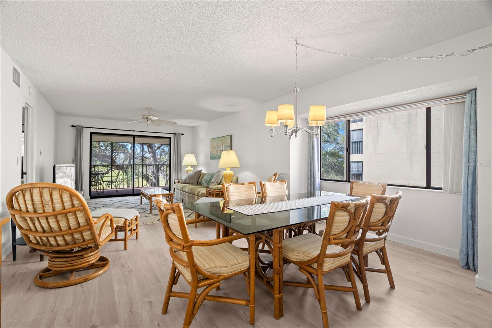 View from foyer into Dining and family room