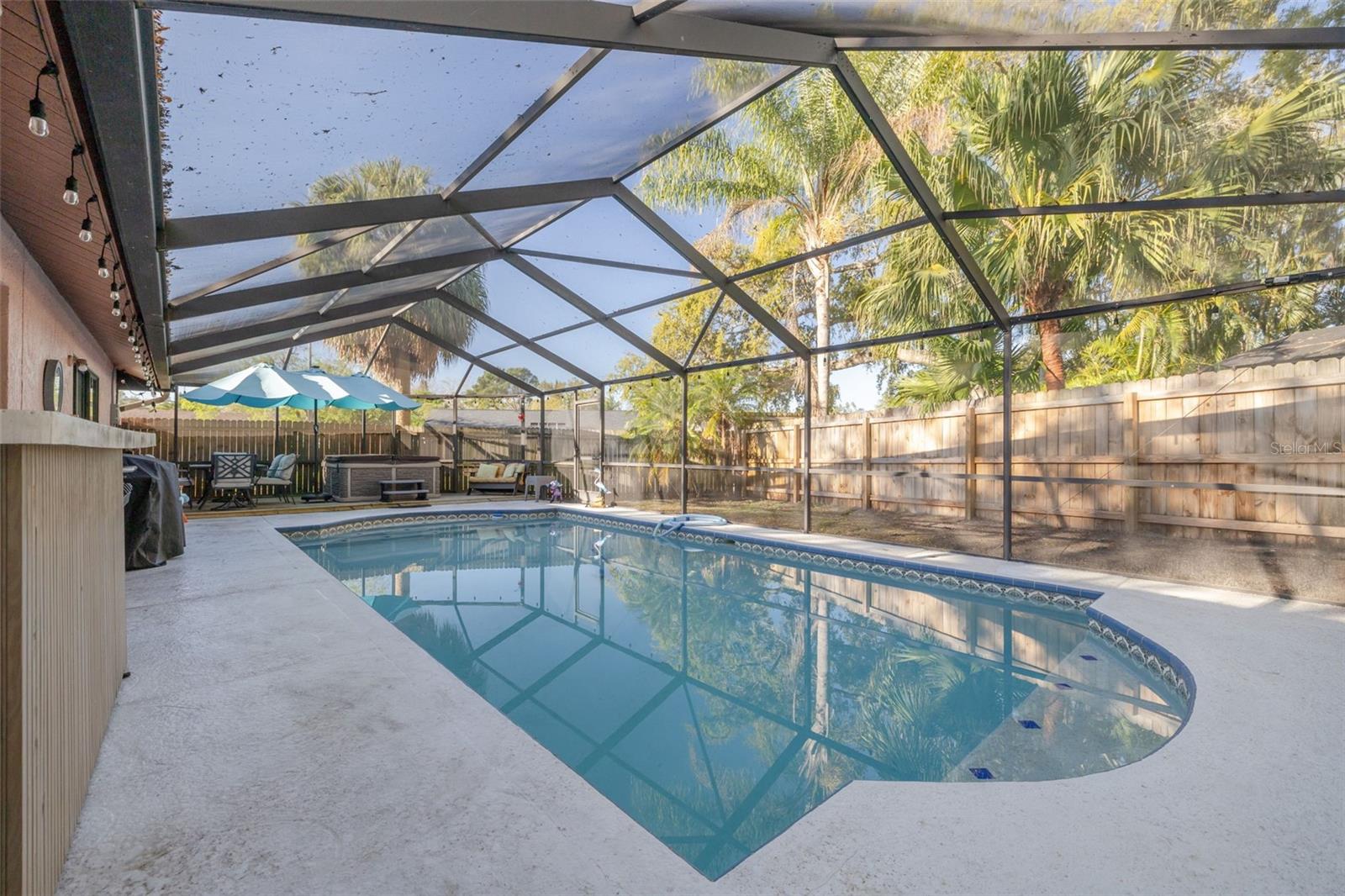 Enjoy the screened pool area