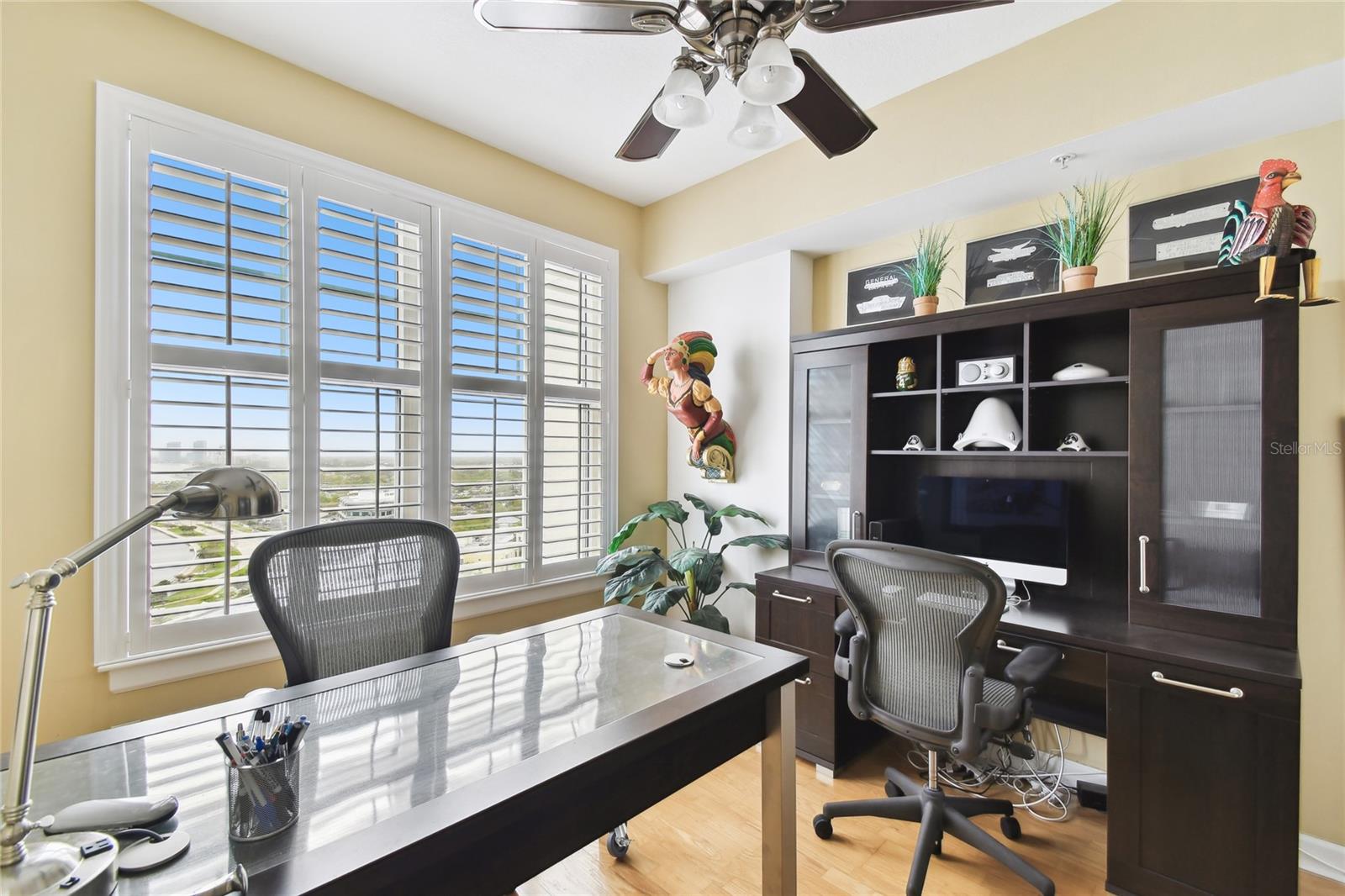 2nd bedroom or home office with view of Bayshore Blvd, Hillsborough Bay and South Tampa.