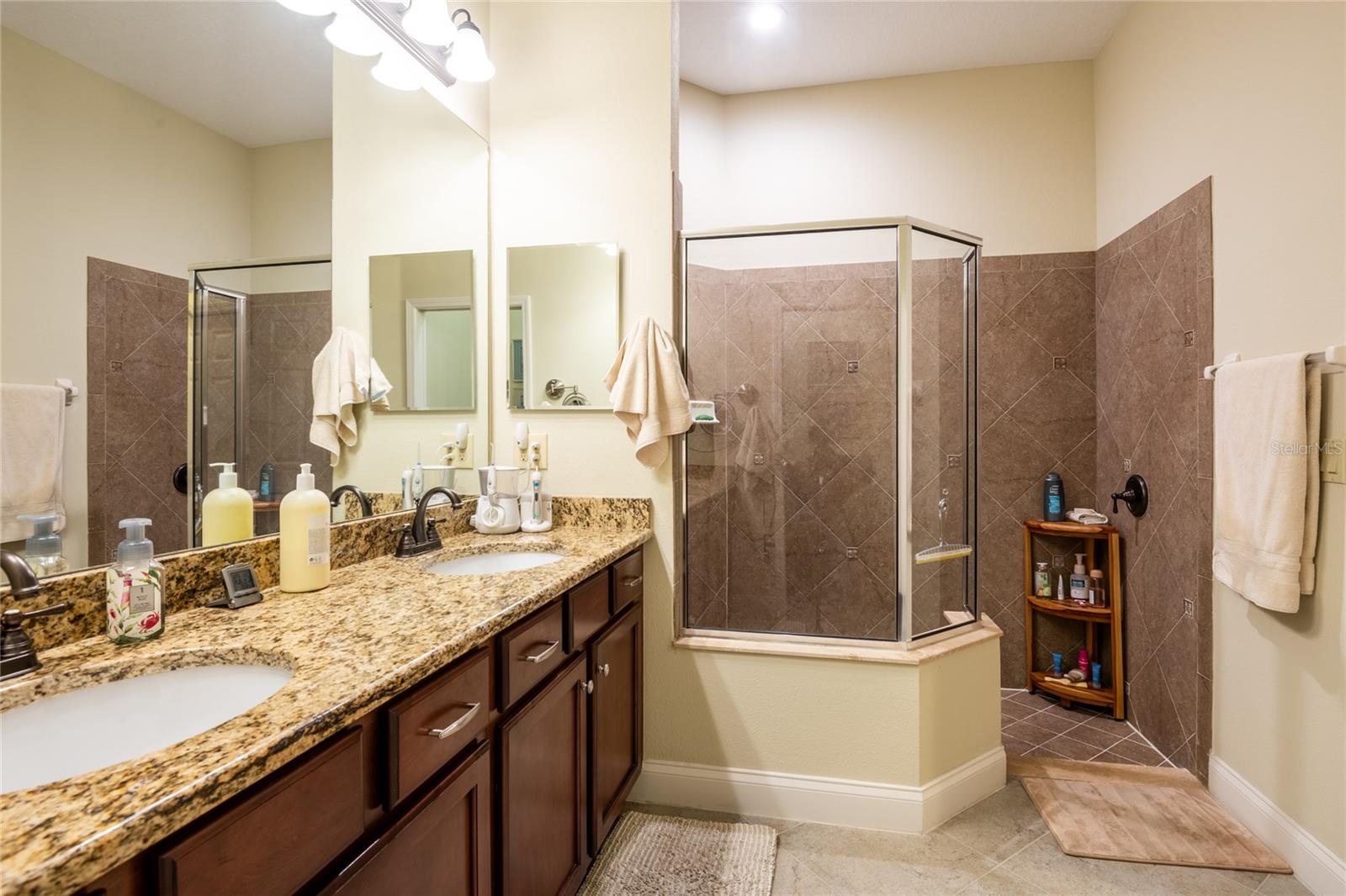 Double sinks in master bathroom