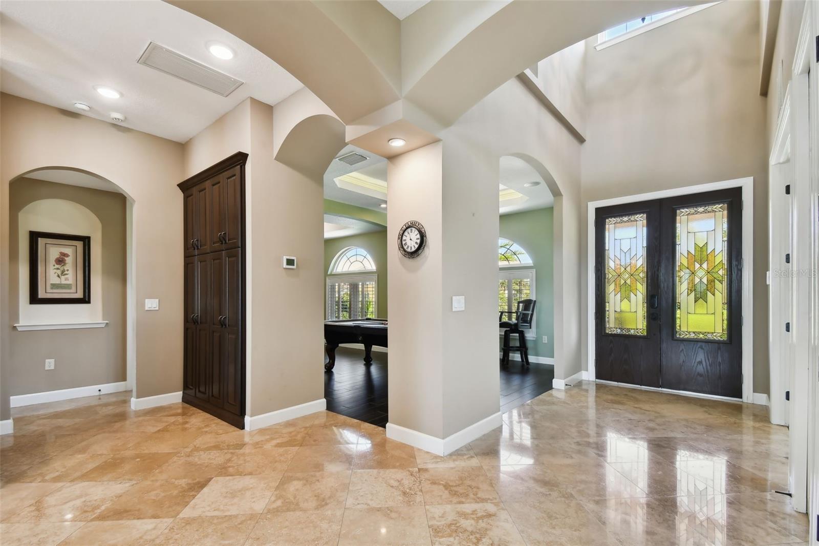 Beautiful travertine throughout main level