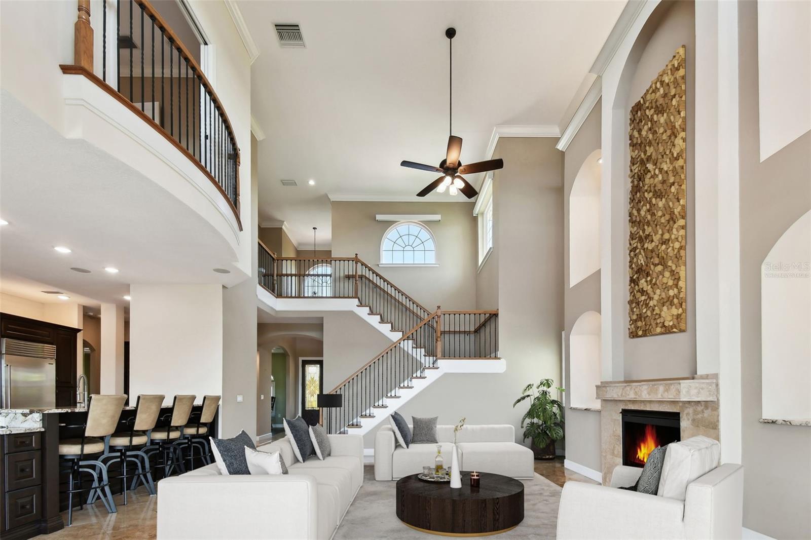 Virtually Staged.  Elegant Great Room.