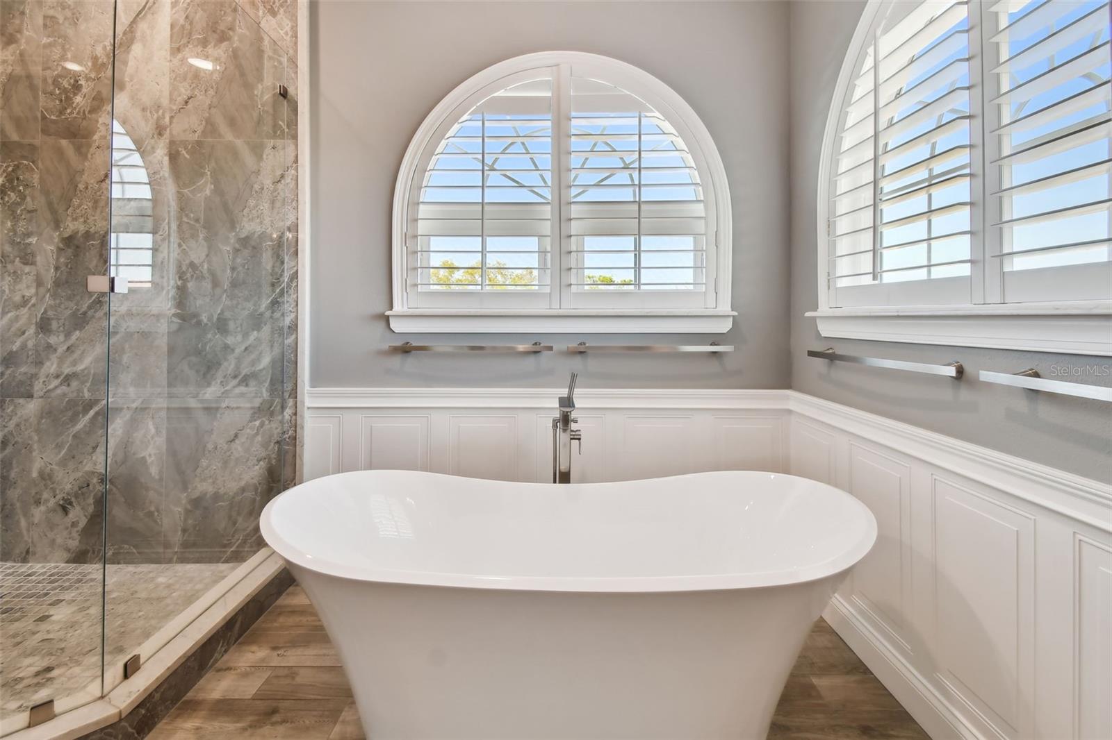Chic free-standing tub.  You deserve it.