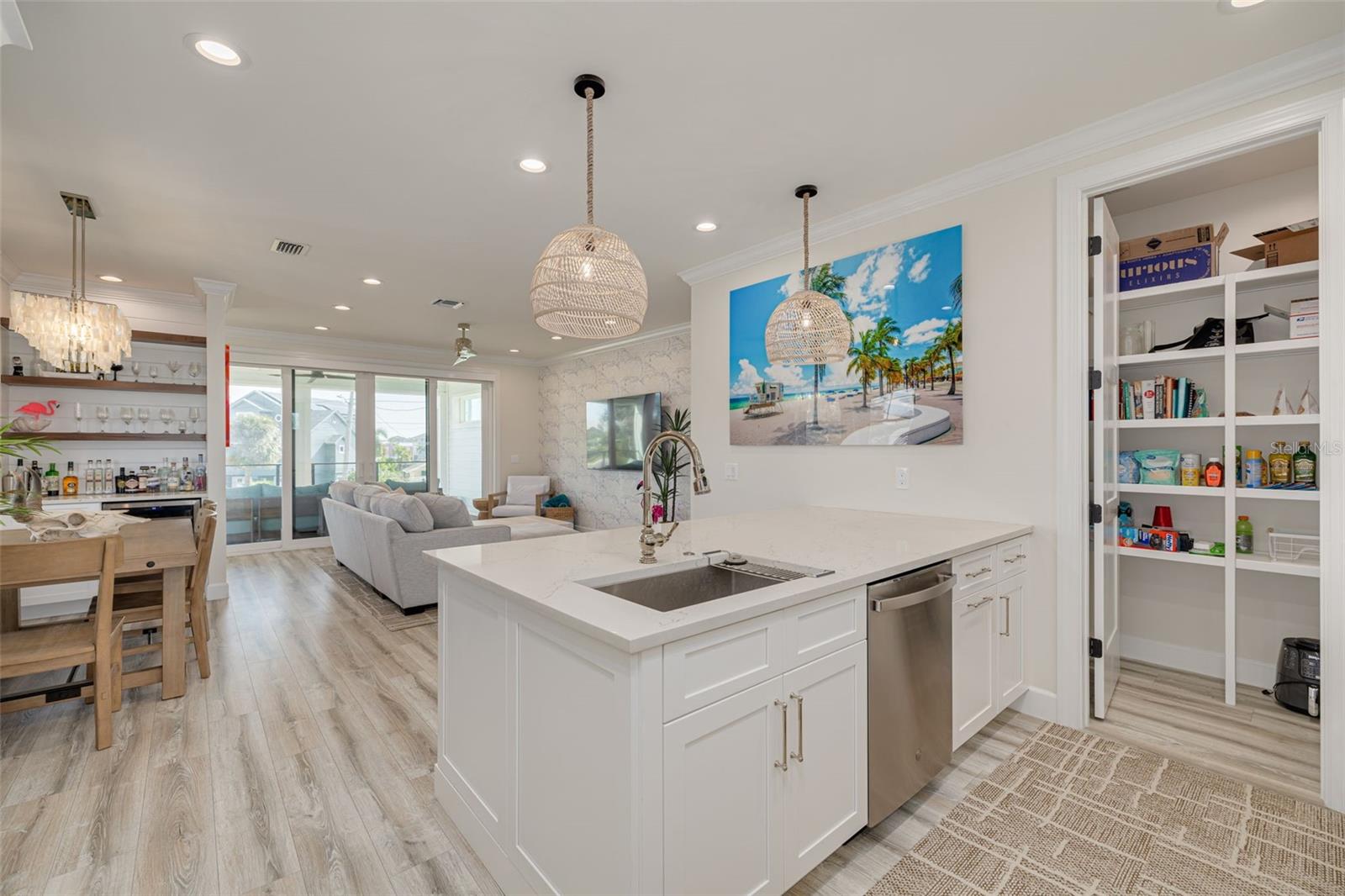 Kitchen showing pantry closet