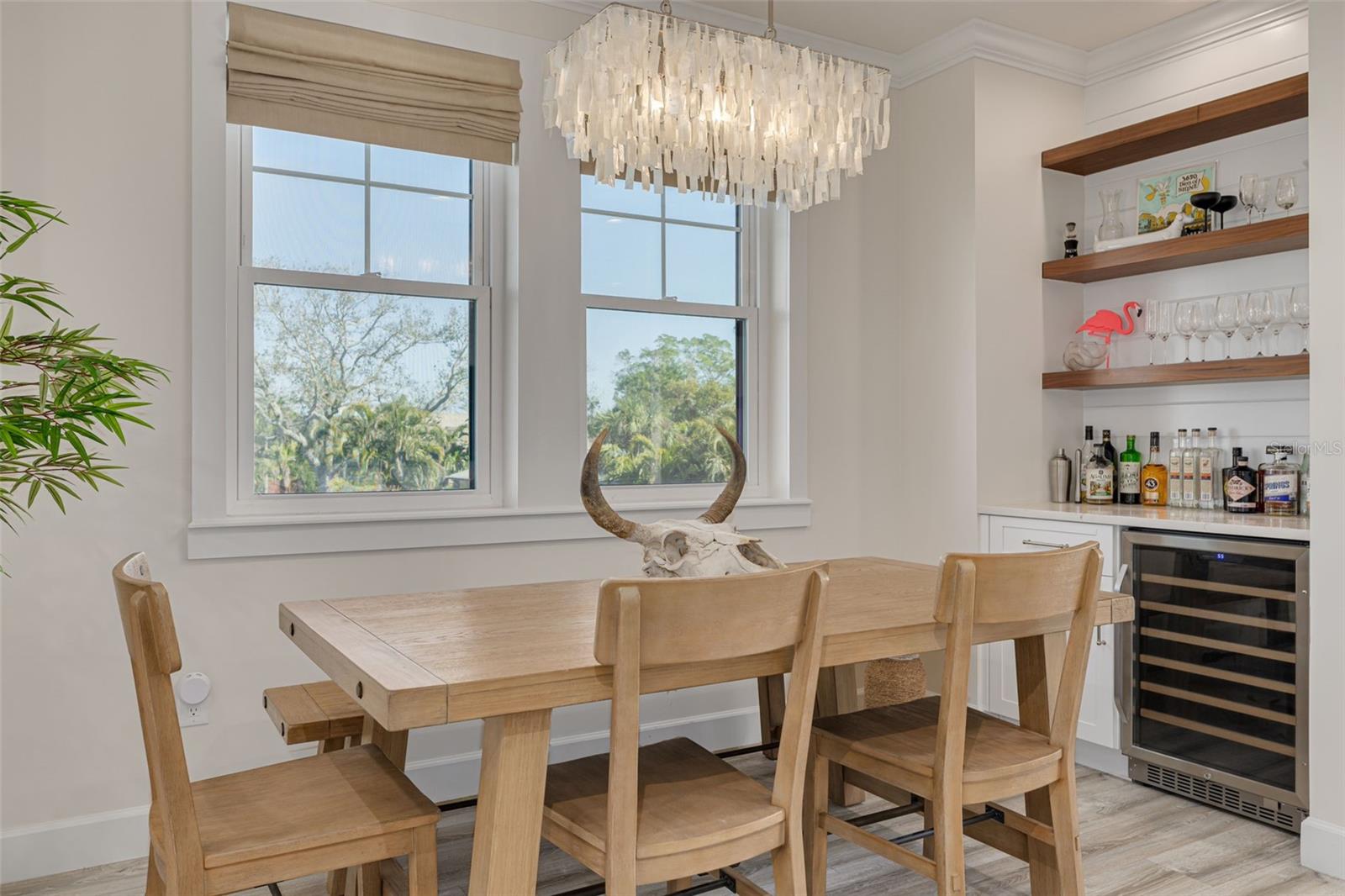 Dining area with Wine Fridge