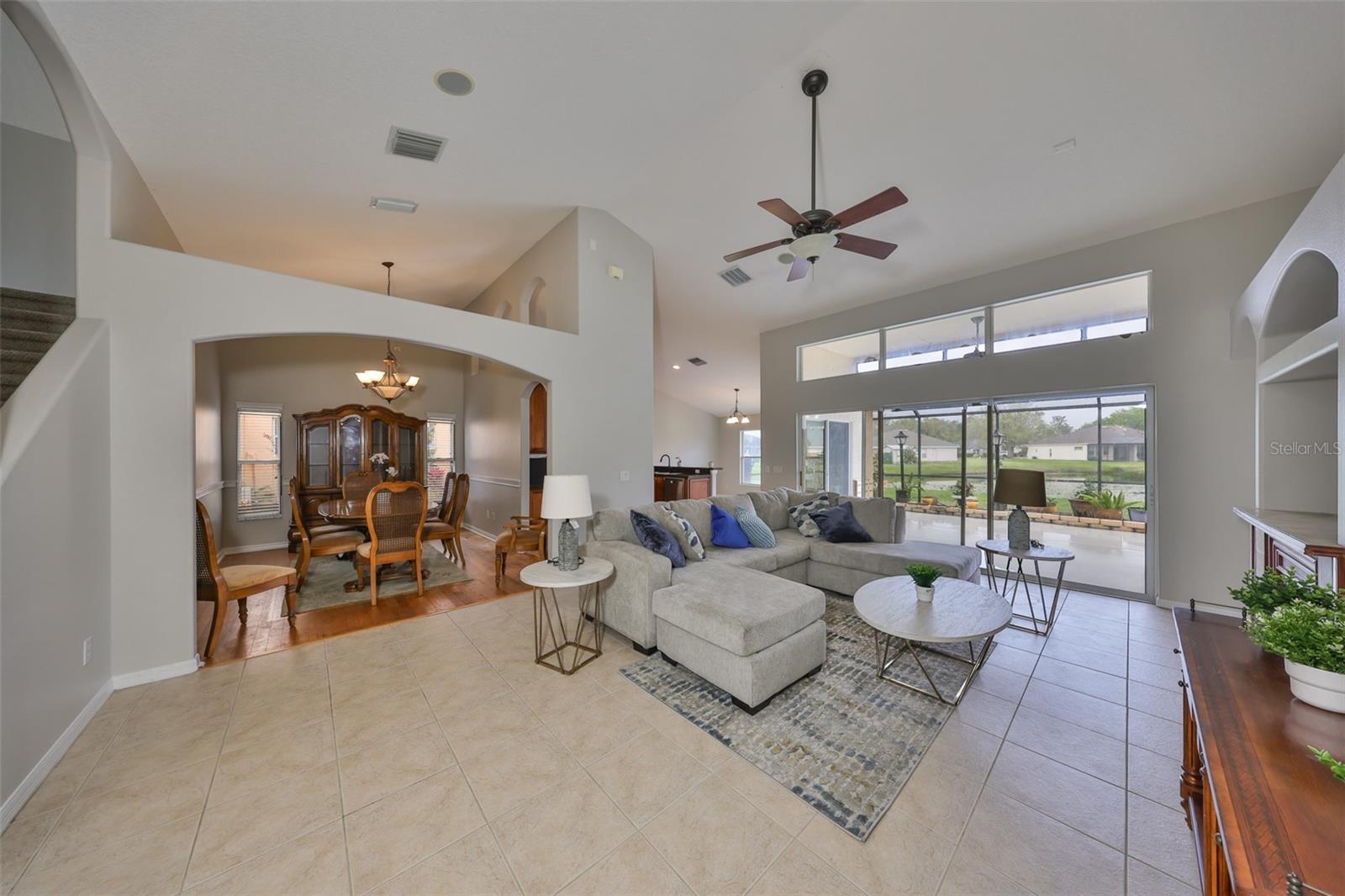 Tile under your feet and a ceiling fan above