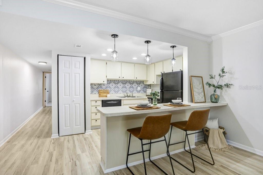 Kitchen with hidden Laundry