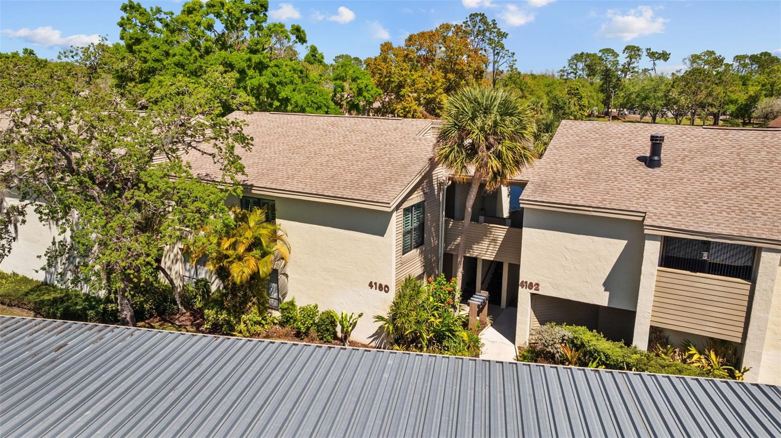 Aerial view of front of building