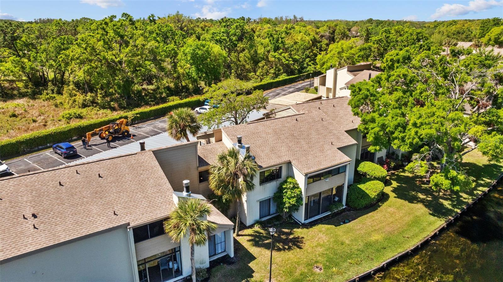 Side aerial view of living room window