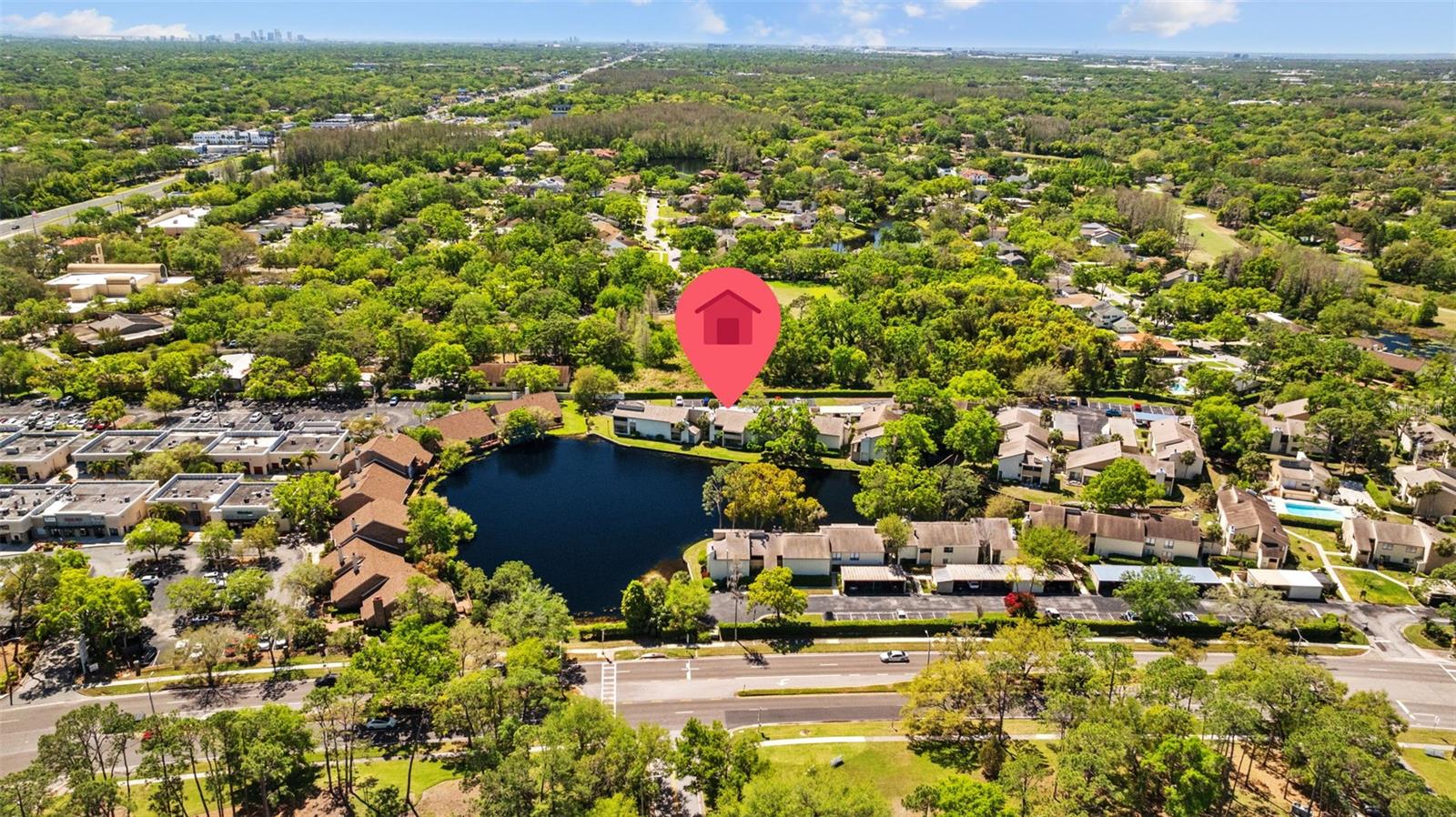 Drone view location back side of building
