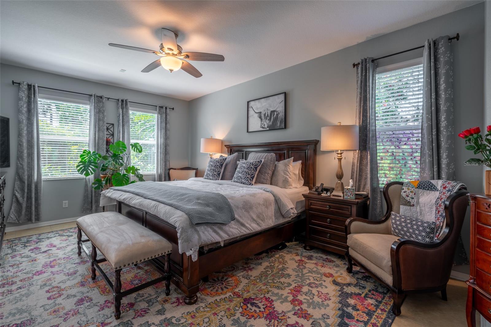 LARGE PRIMARY BEDROOM WITH BACKYARD VIEW