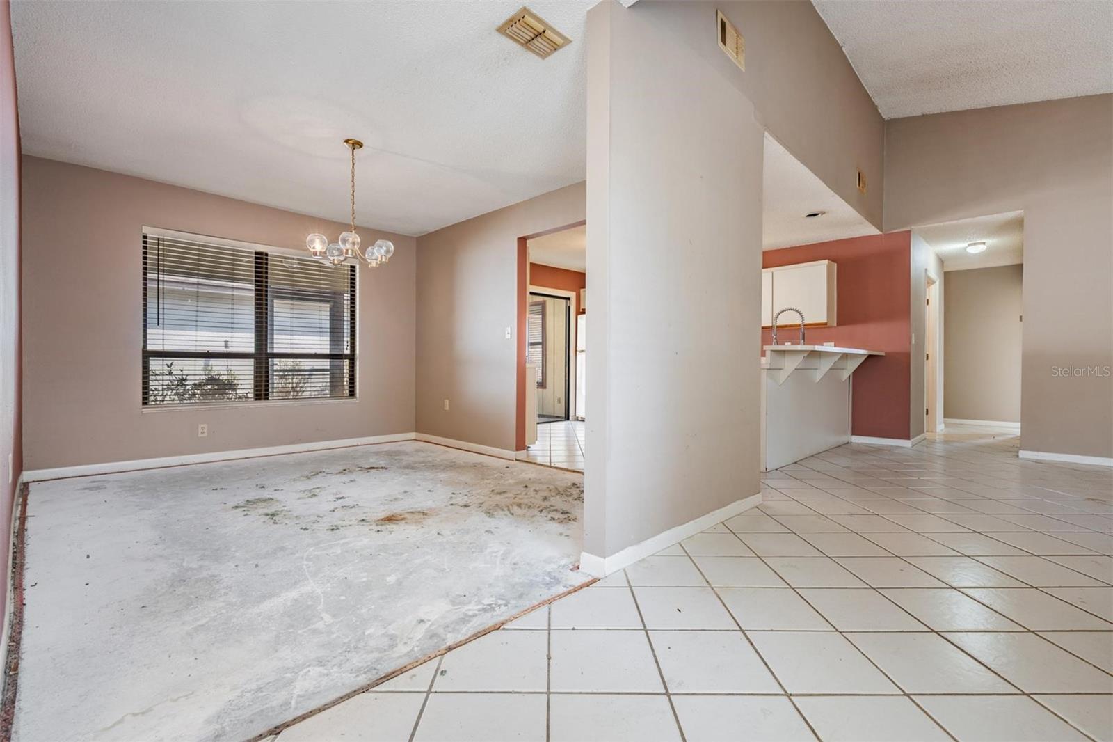 Dining room conveniently located off the kitchen and family room.