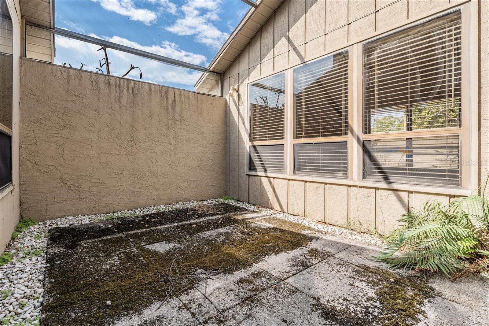 Side patio between the living room and family room