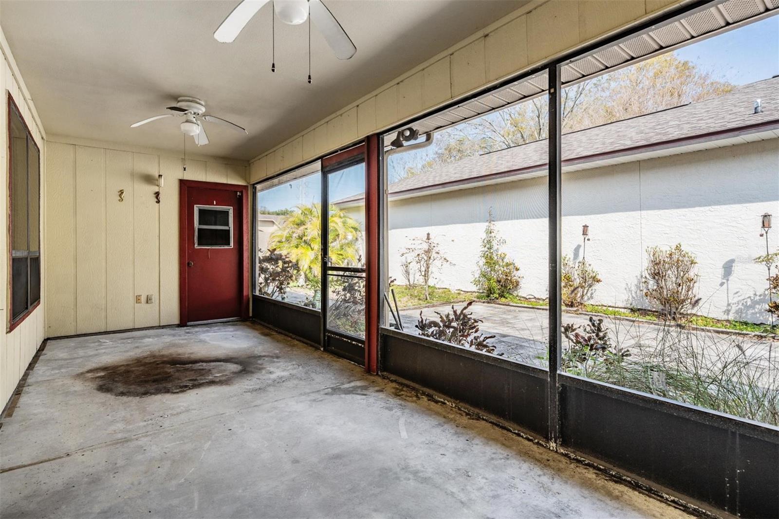 Screened-in patio with access from dining room and kitchen