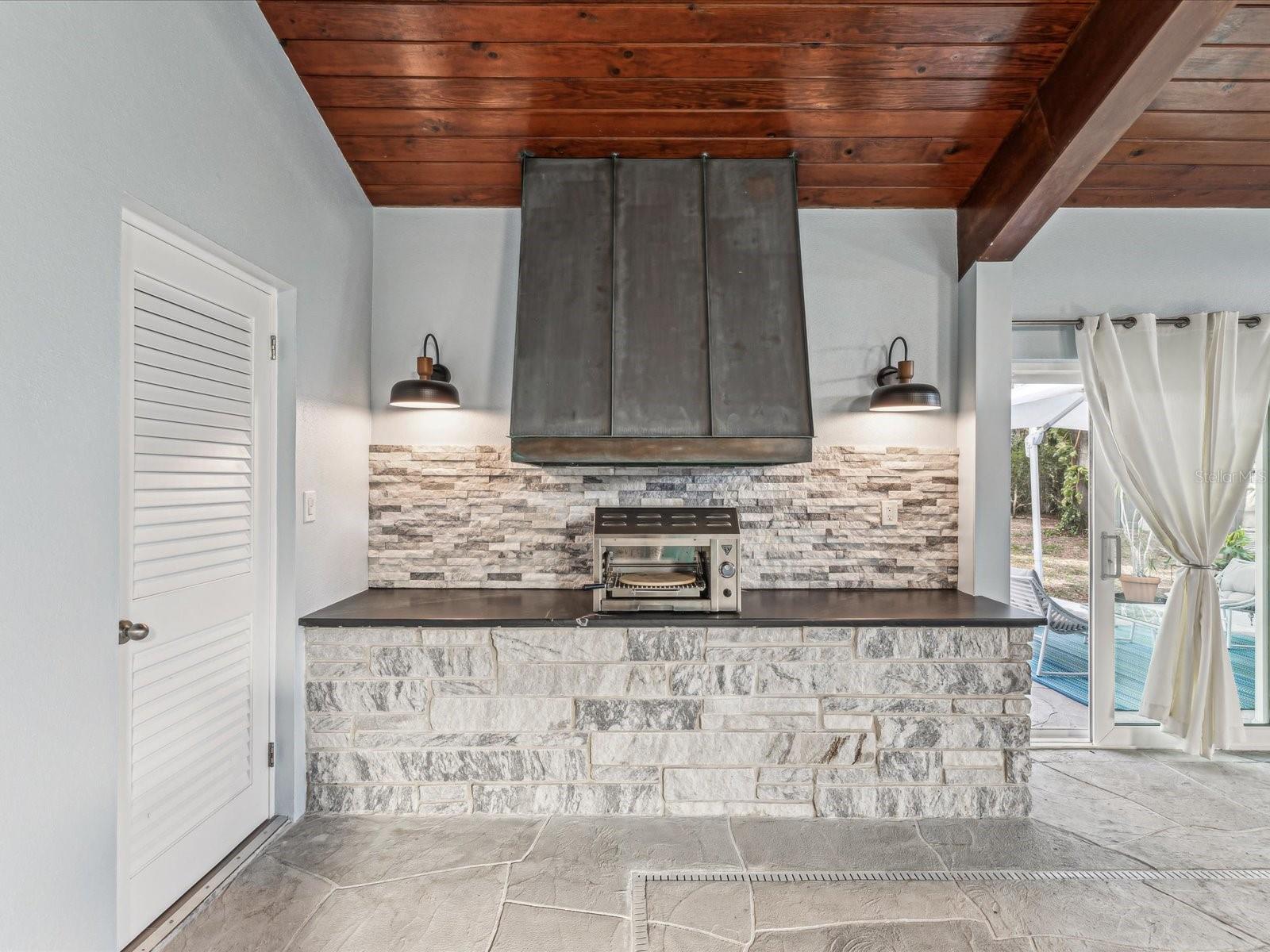 Outdoor Kitchen in Pool Room