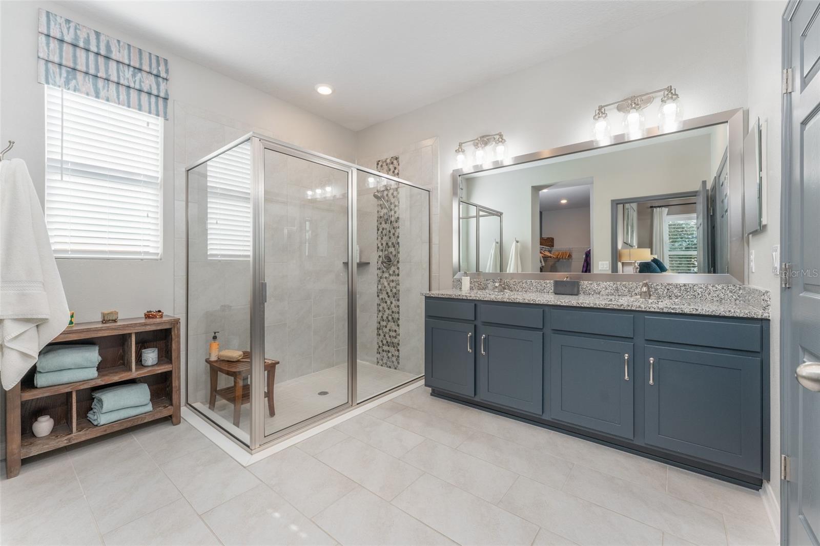 EnSuite Primary Bath with Walk in Shower & Dual Sinks