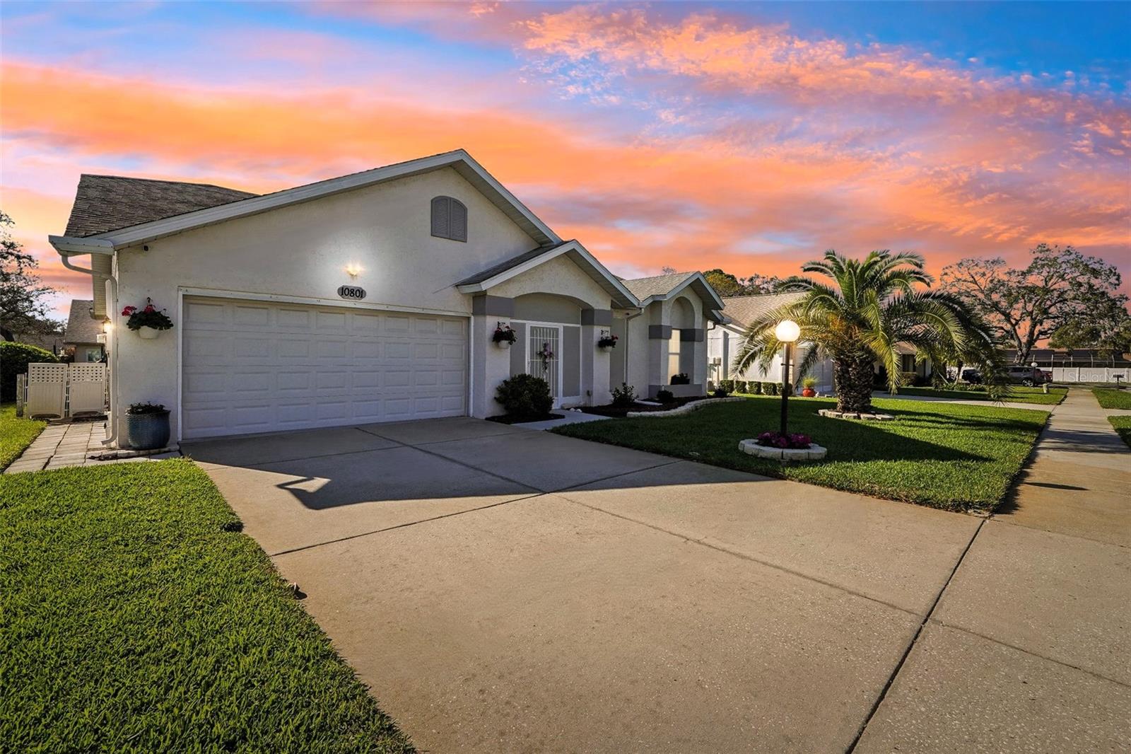 Front of the home facing Northwest at sunset