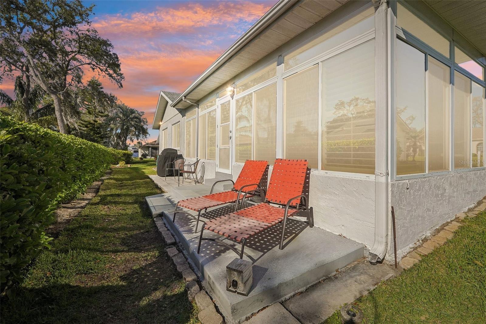 Back of the home at sunset