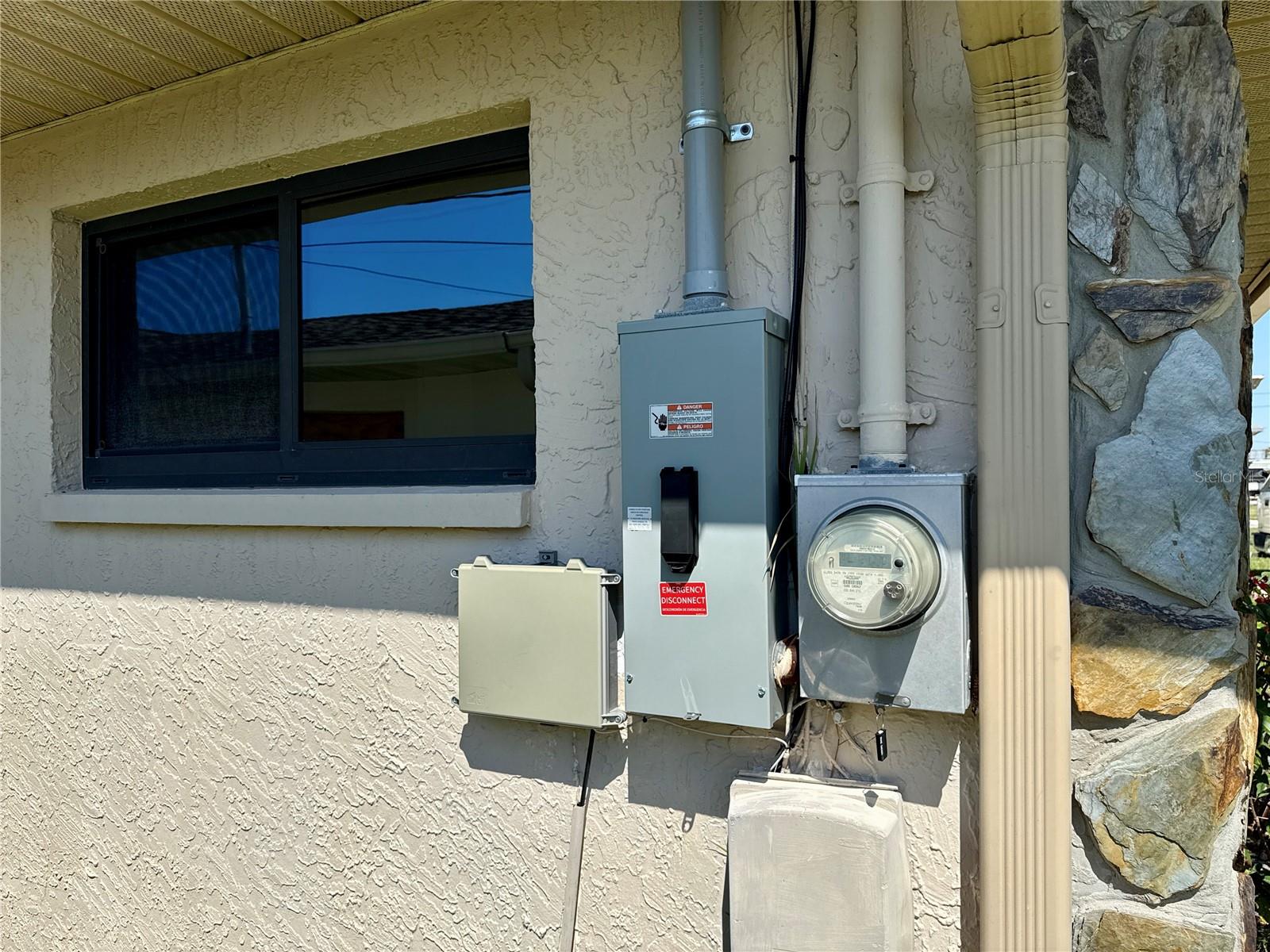 Meter and shut off panel