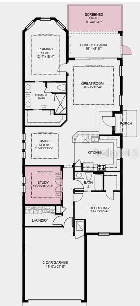 Structural options added include: study, extended screened patio, outdoor kitchen rough-in.