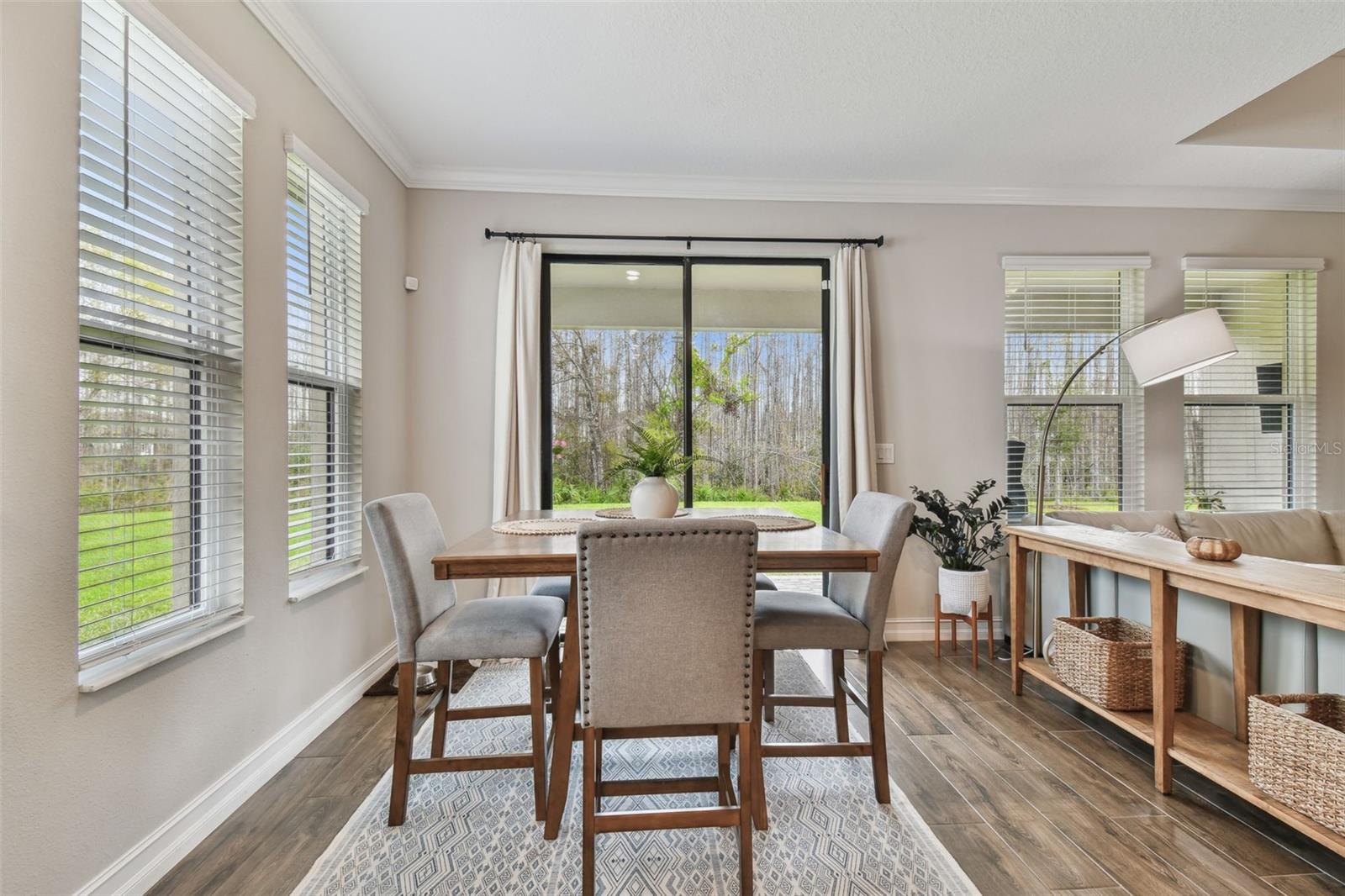 Dining room overlooks back yard