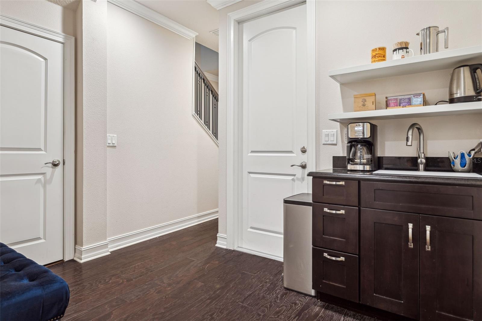 Wet Bar and Garage Door